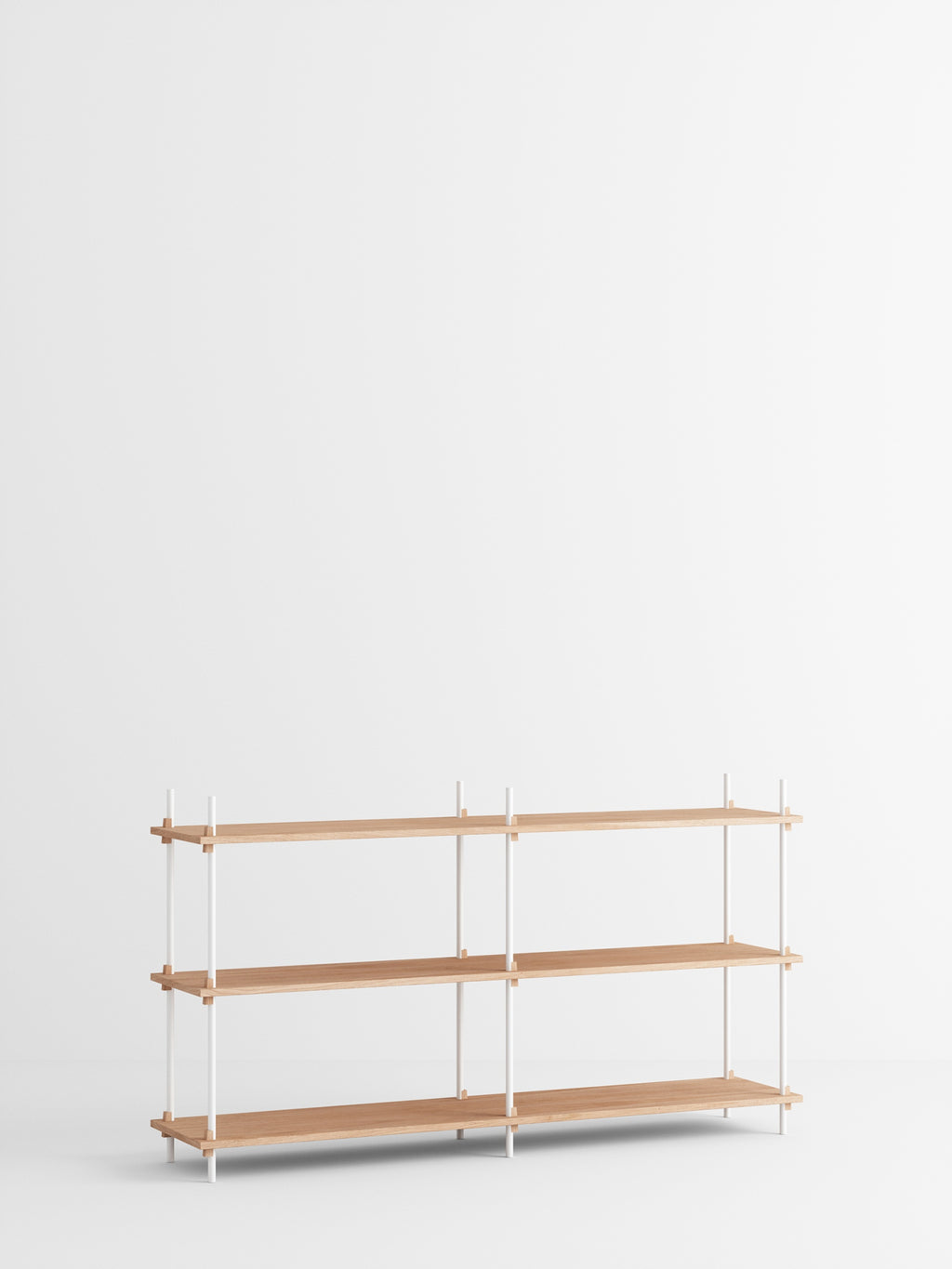 Moebe Shelving Set S.85.2.b, Oak Shelves, White Legs (fsc Mix Credit)