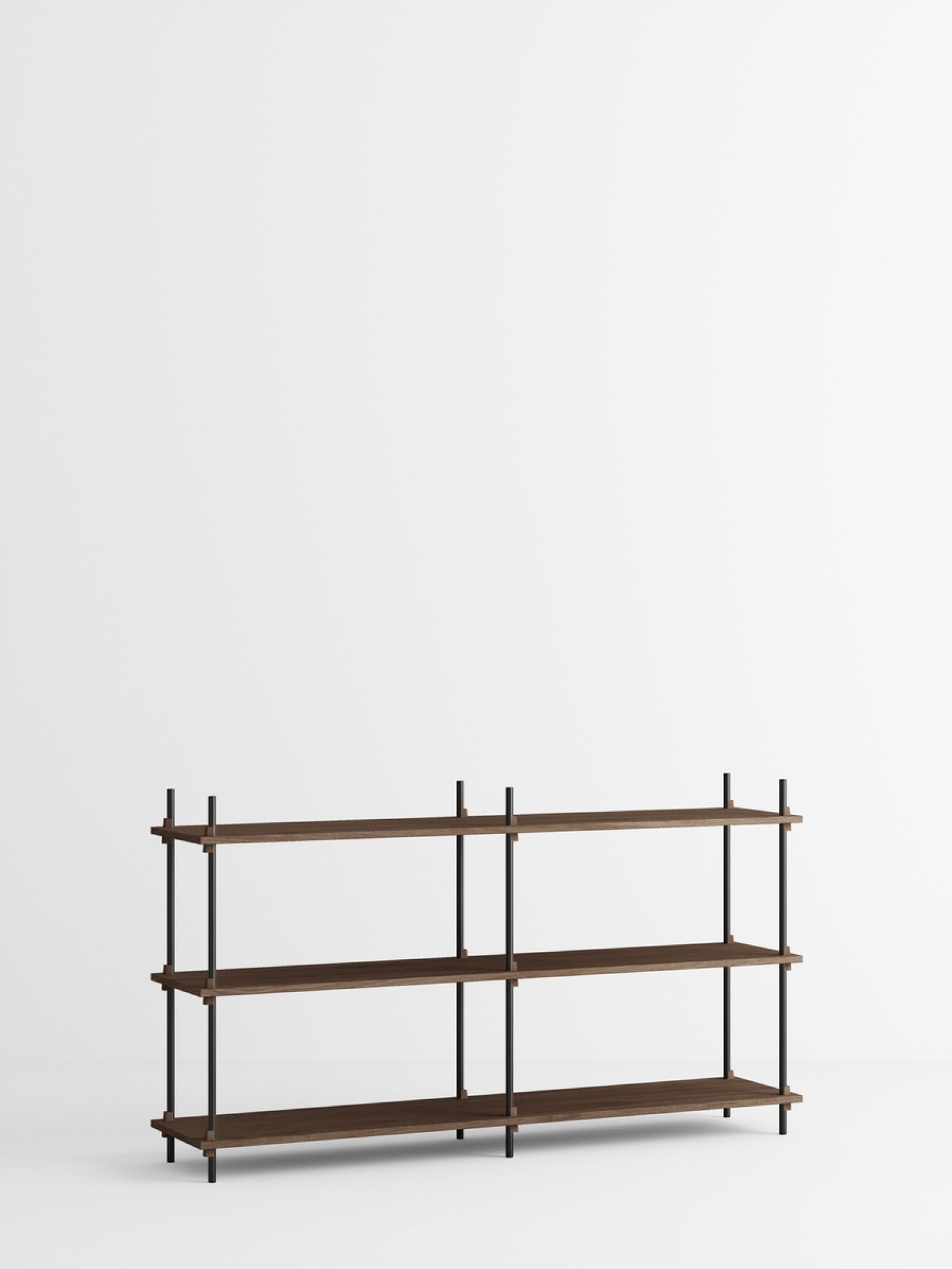 Moebe Shelving Set S.85.2.b, Smoked Oak Shelves, Black Legs (fsc Mix Credit)