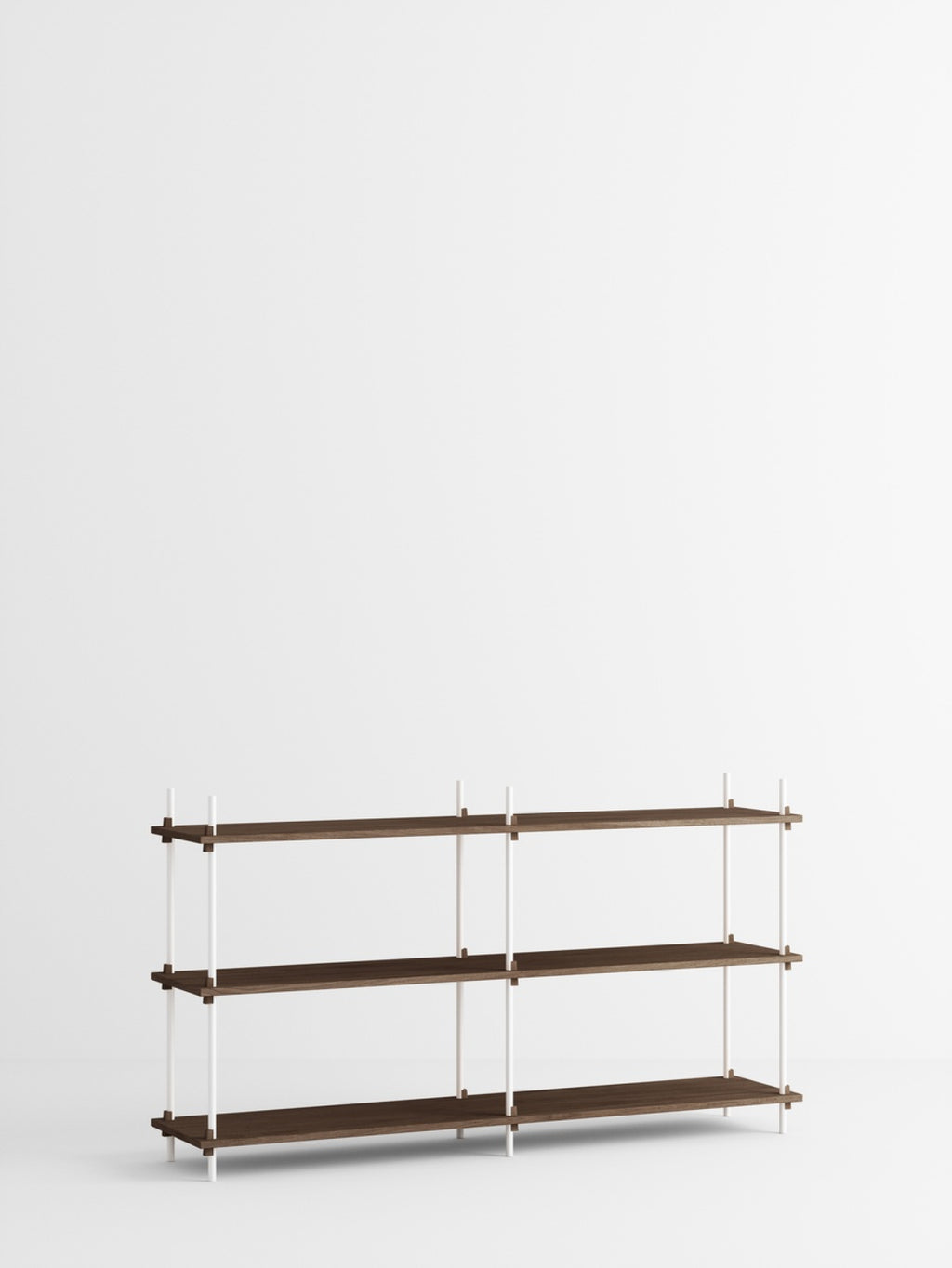 Moebe Shelving Set S.85.2.b, Smoked Oak Shelves, White Legs (fsc Mix Credit)