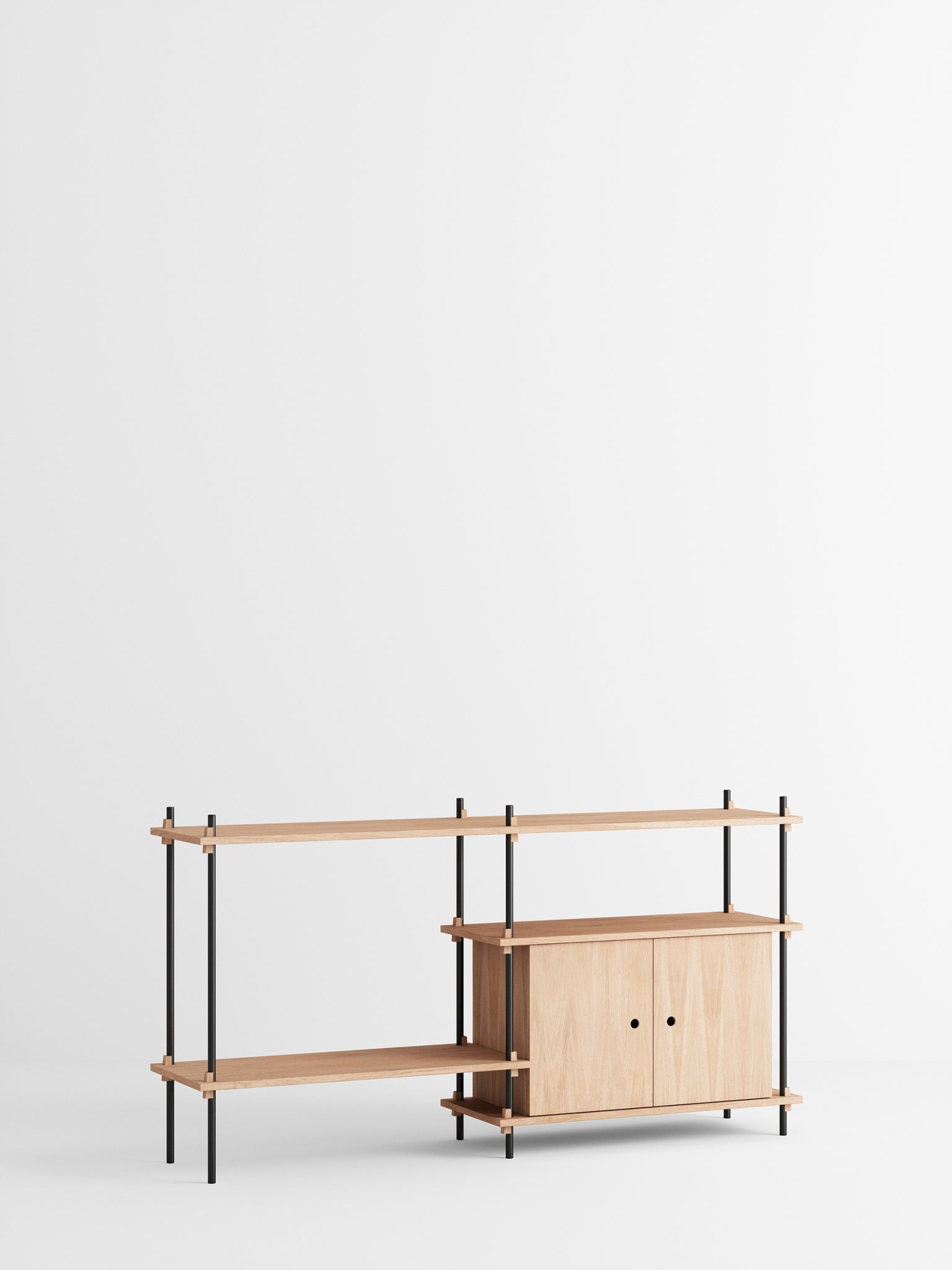 Moebe Shelving Set S.85.2.c, Oak Shelves, Black Legs (fsc Mix Credit)
