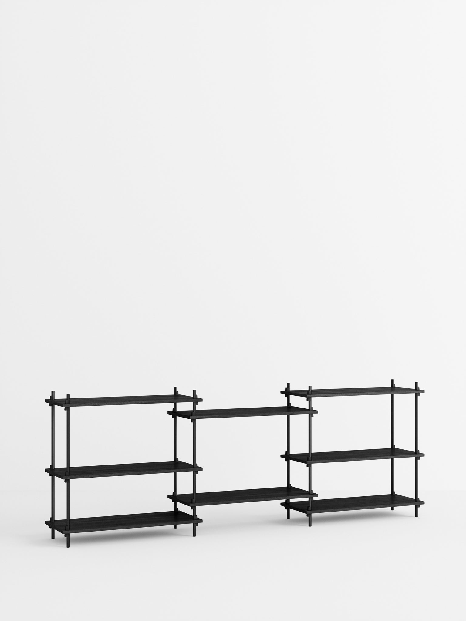 Moebe Shelving Set S.85.3.a, Black Shelves, Black Legs (fsc Mix Credit)