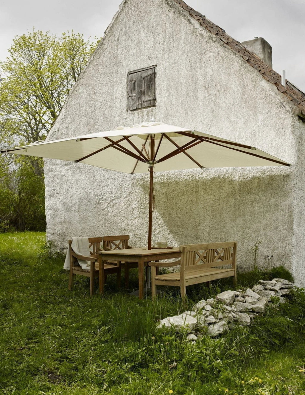 Skagerak Atlantis Parasol 330x330 Cm, Off-white