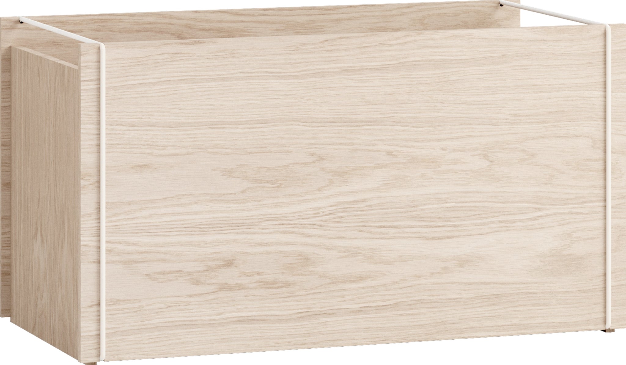 Moebe Storage Box in Warm Grey - Stylish Oak Veneer, Minimalist Design