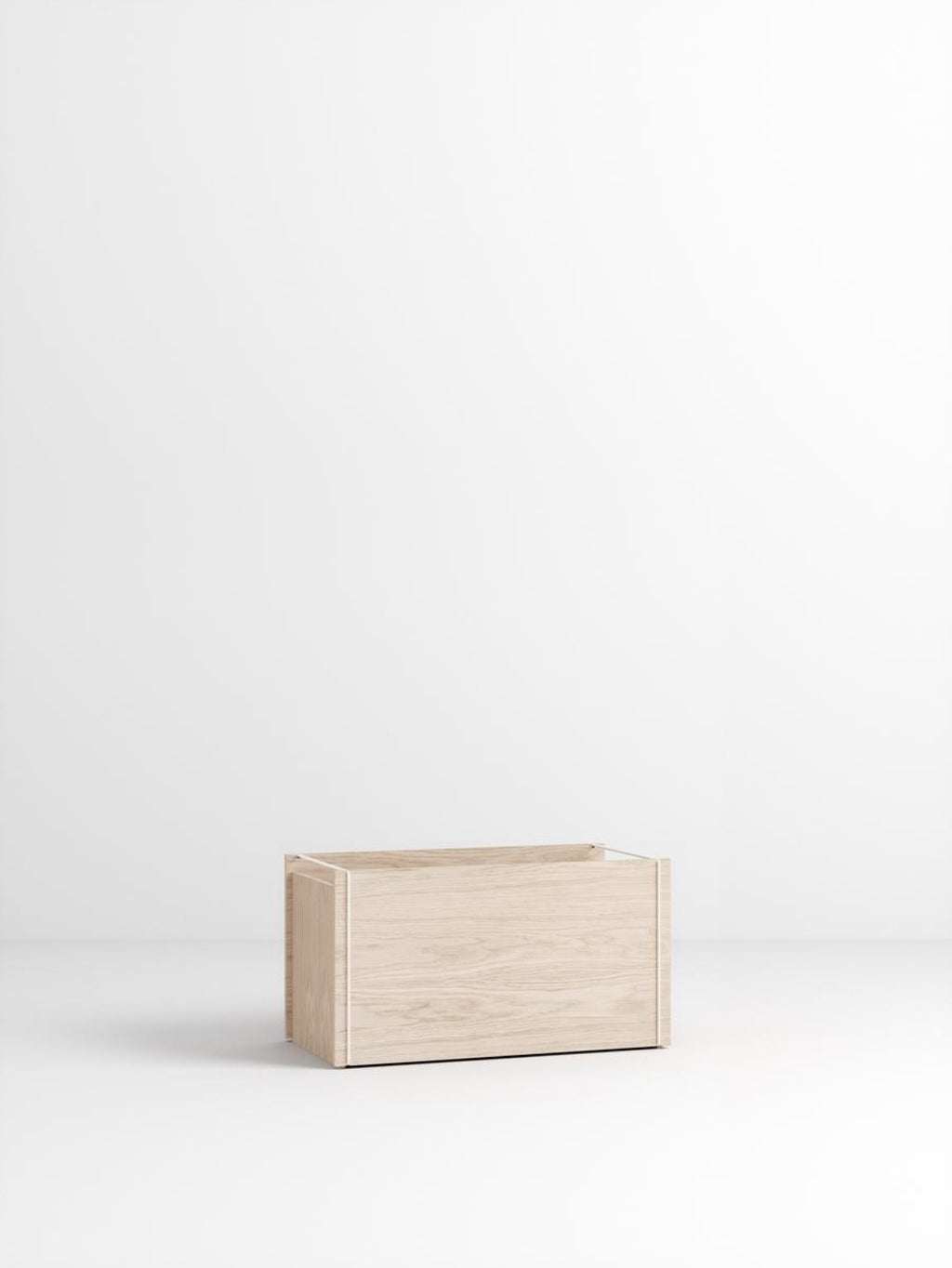Moebe Storage Box in Warm Grey - Stylish Oak Veneer, Minimalist Design