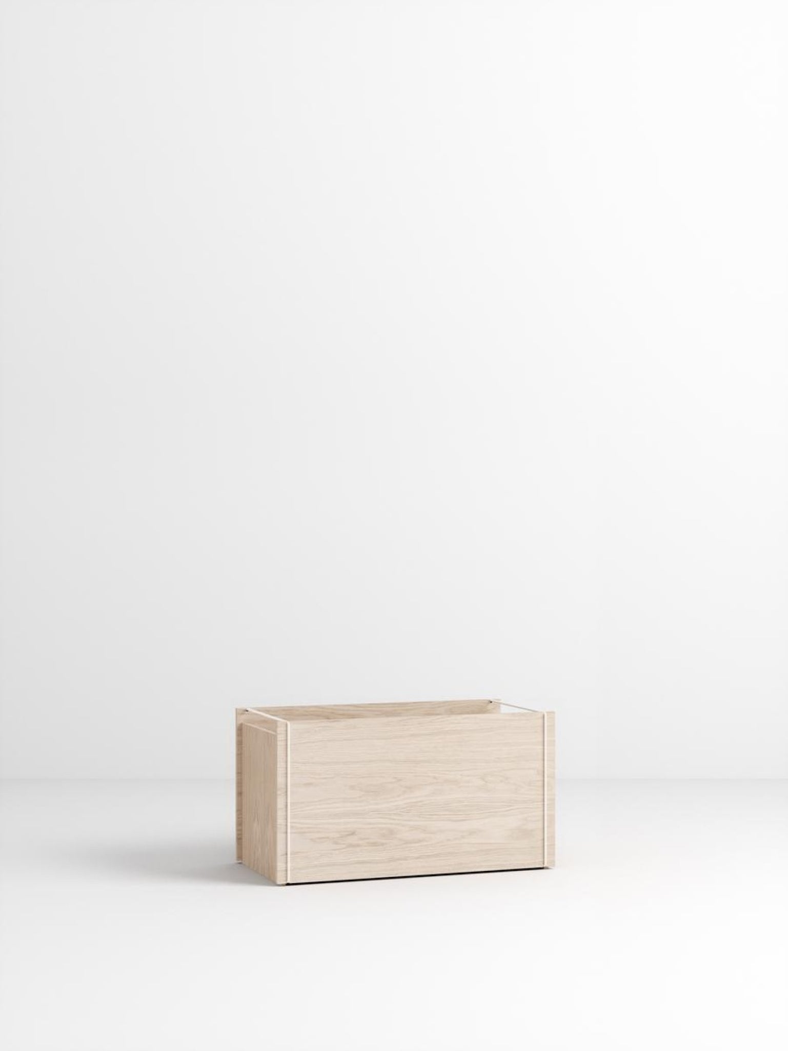 Moebe Storage Box in Warm Grey - Stylish Oak Veneer, Minimalist Design