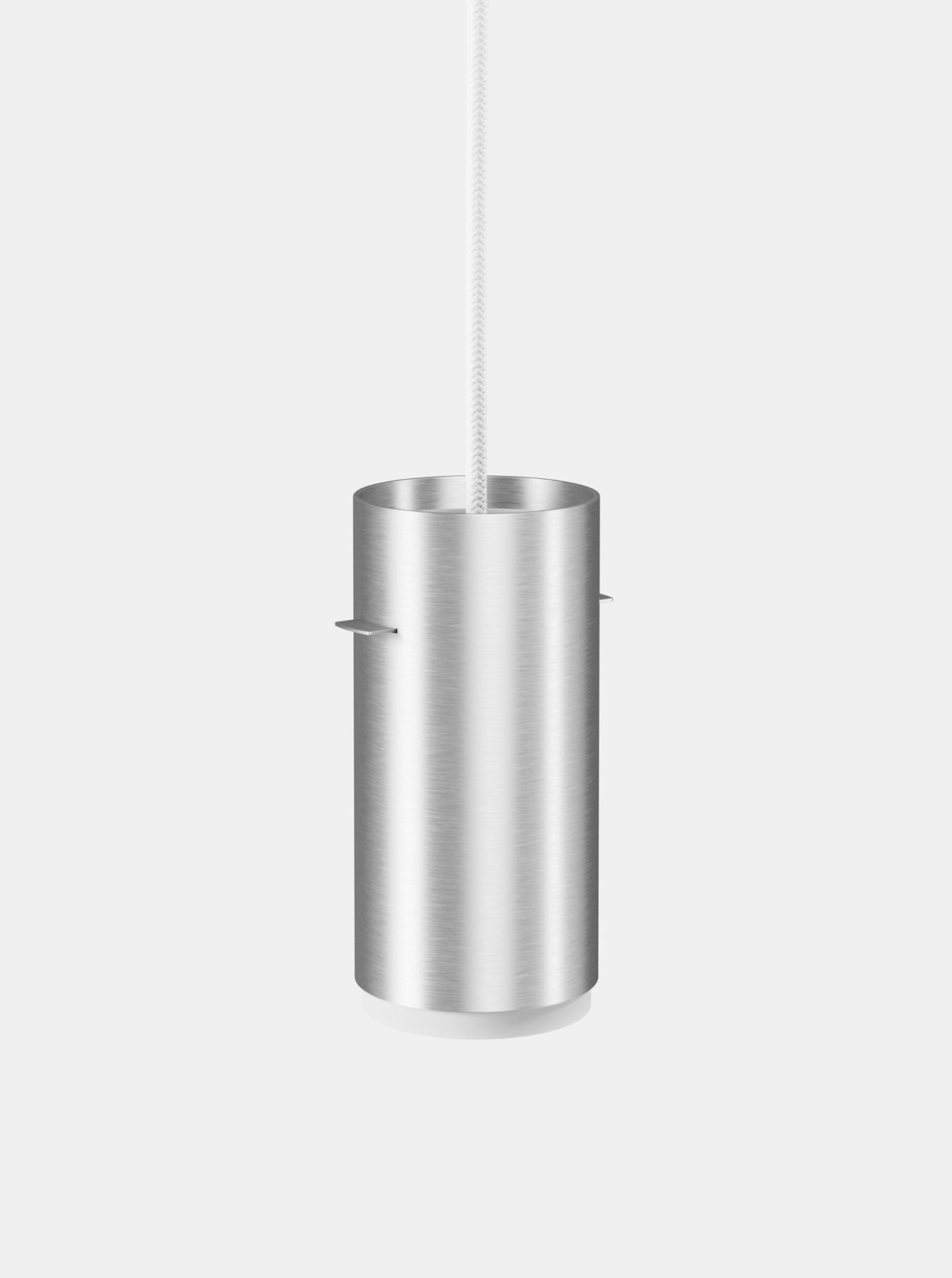 Moebe Tube Pendant, Brushed Aluminium, Small