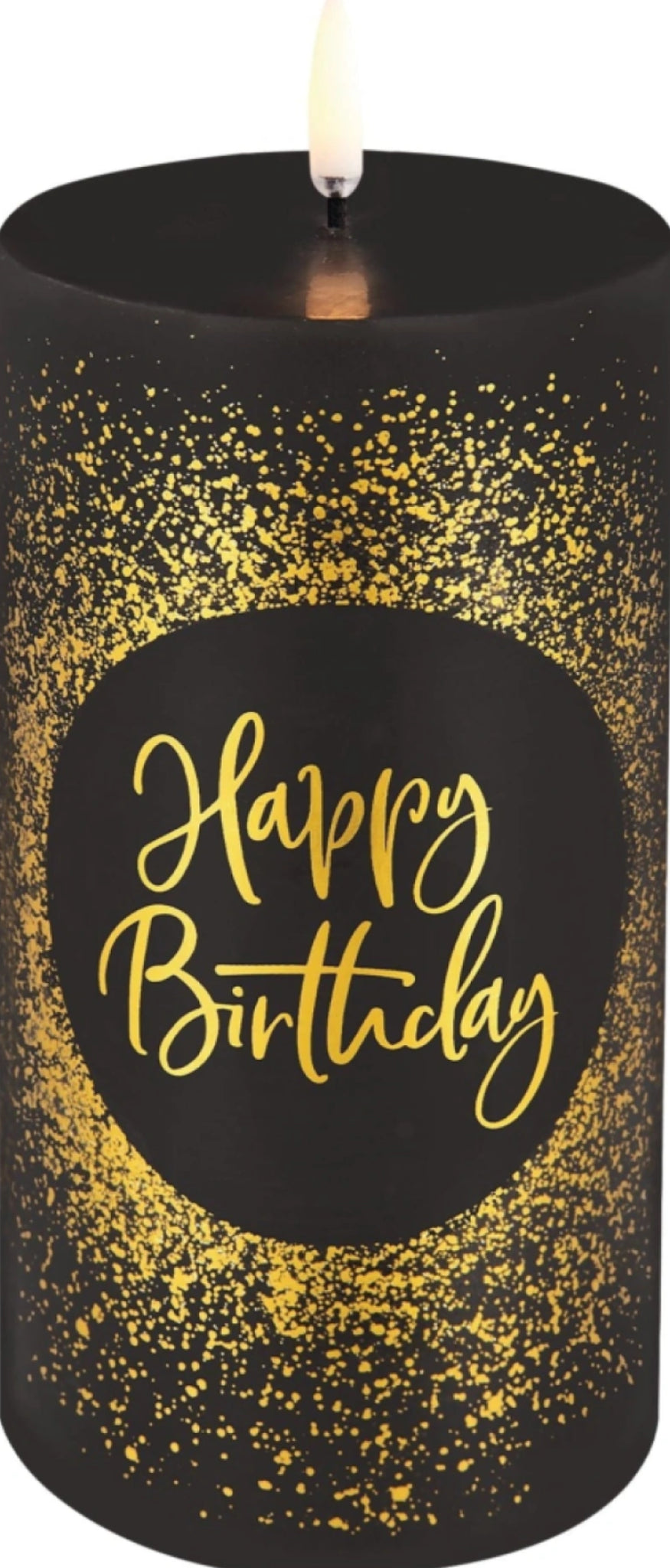 Uyuni Lighting Led Pillar Birthday Candle H 15 Cm, Black