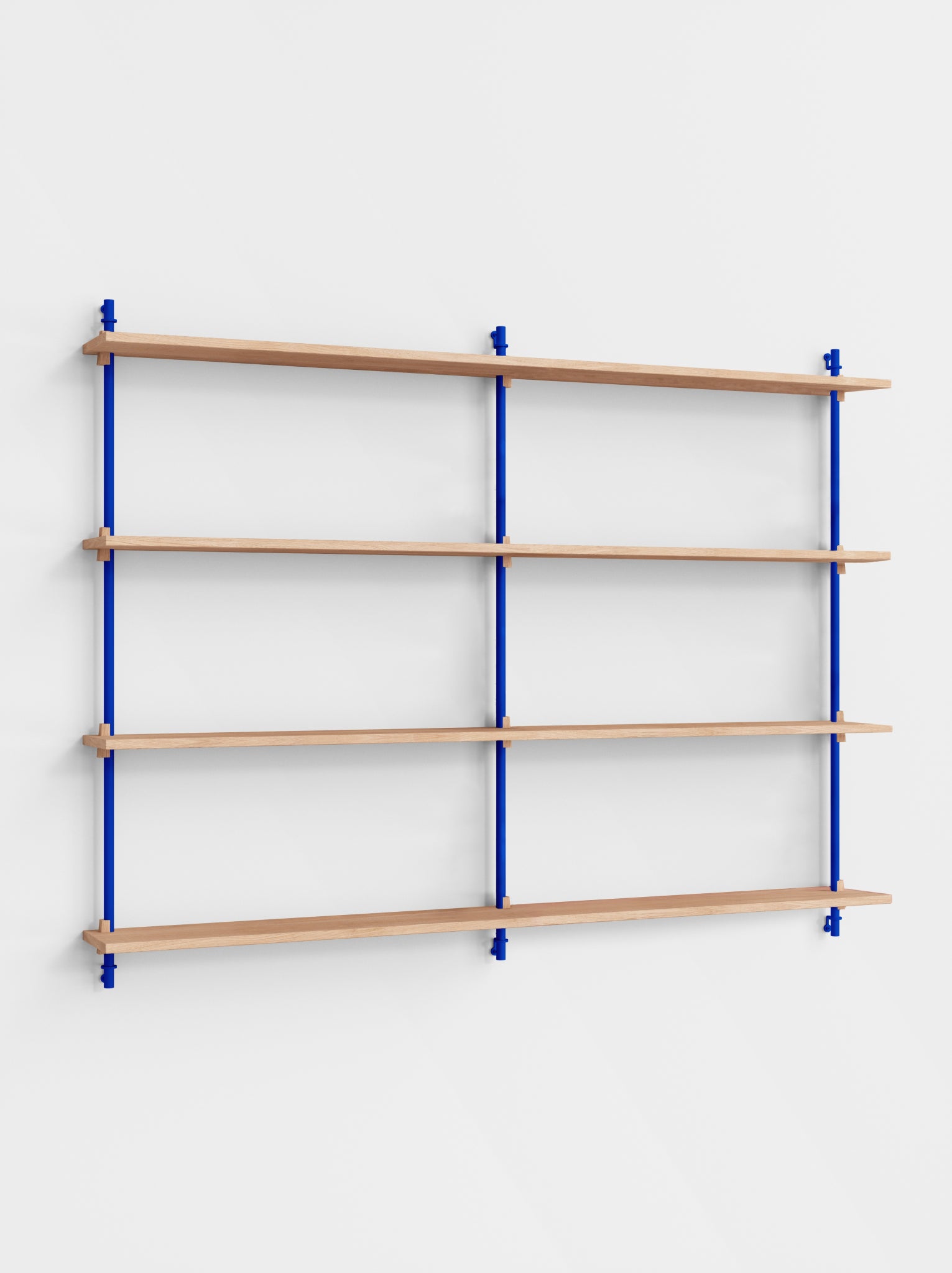 Moebe Wall Shelving Set Ws.115.2.b, Oak Shelves, Deep Blue Legs (fsc Mix Credit)