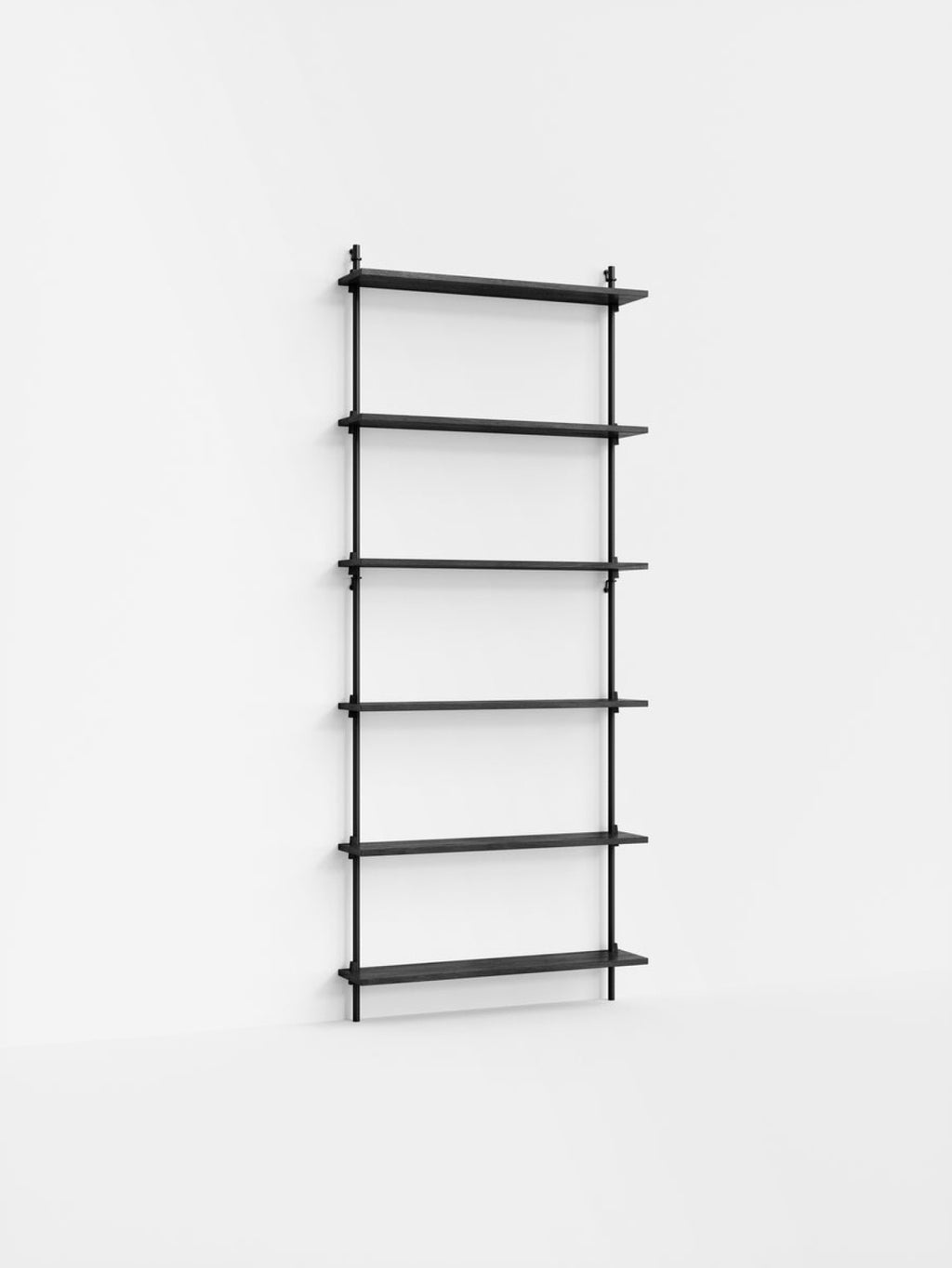 Moebe Wall Shelving Set Ws.200.1, Black Shelves, Black Legs (fsc Mix Credit)