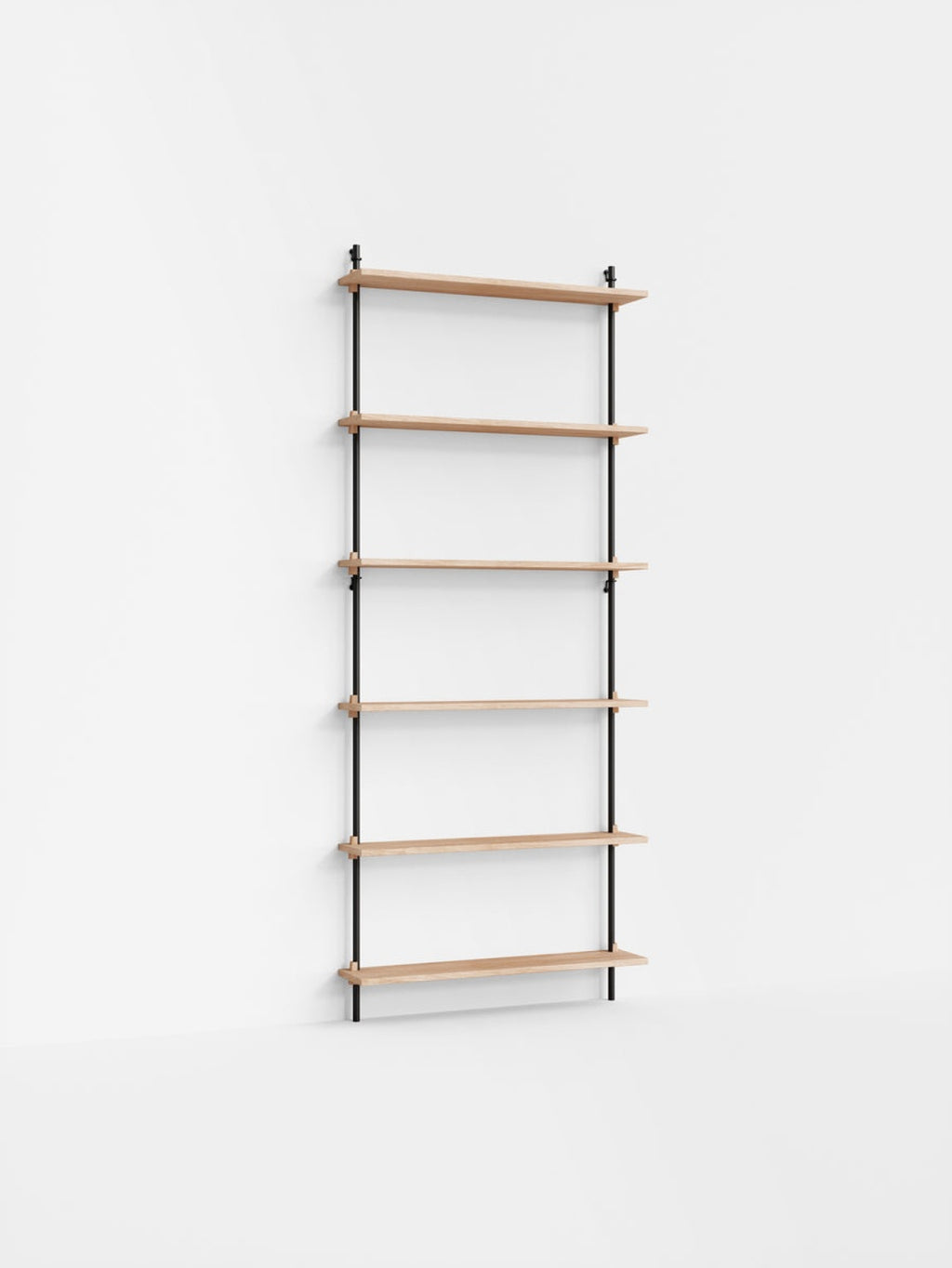 Moebe Wall Shelving Set Ws.200.1, Oak Shelves, Black Legs (fsc Mix Credit)