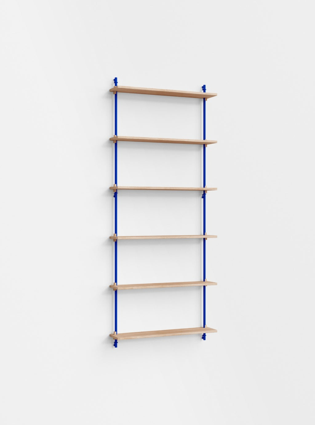 Moebe Wall Shelving Set Ws.200.1, Oak Shelves, Deep Blue Legs (fsc Mix Credit)