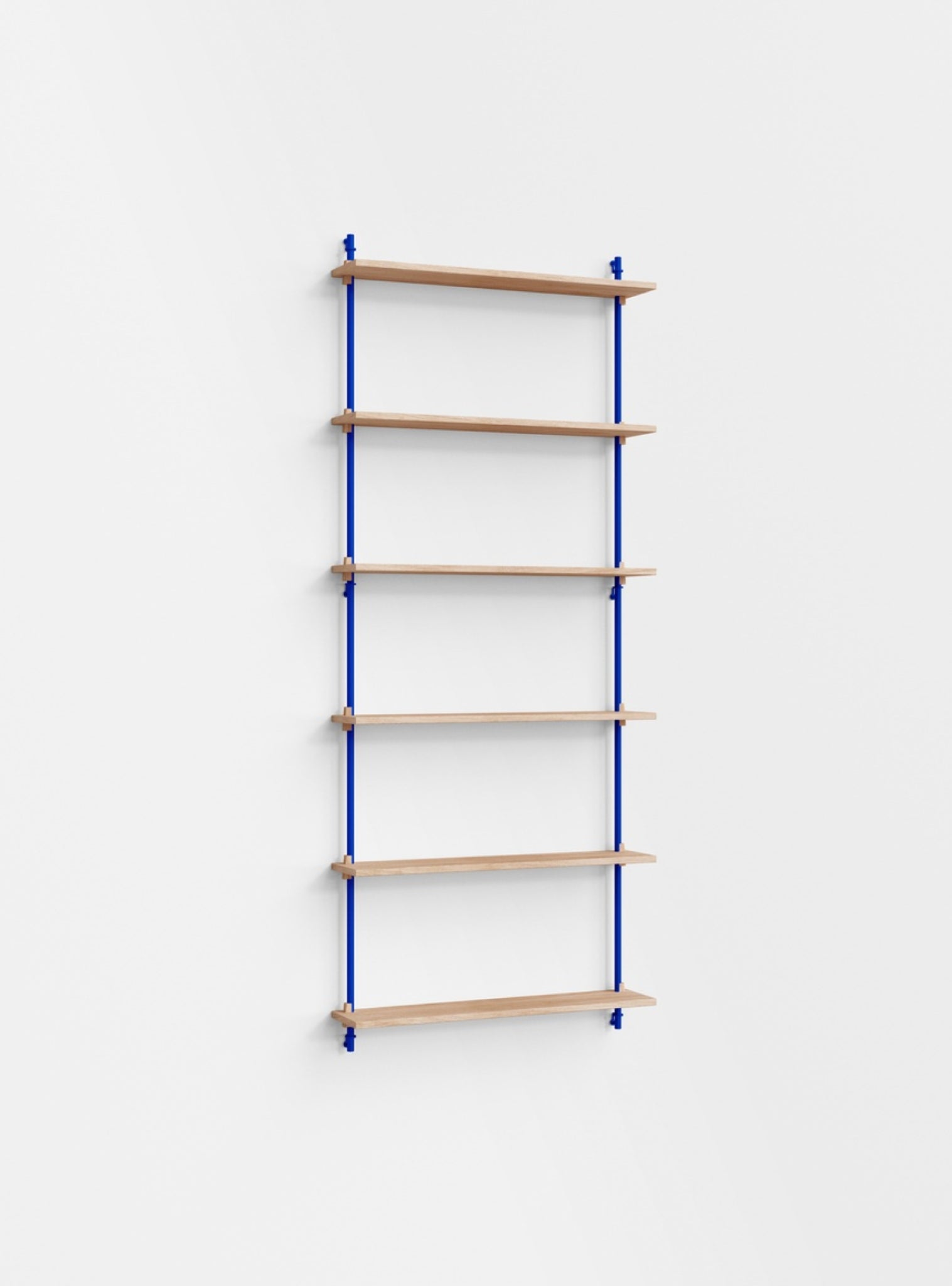 Moebe Wall Shelving Set Ws.200.1, Oak Shelves, Deep Blue Legs (fsc Mix Credit)