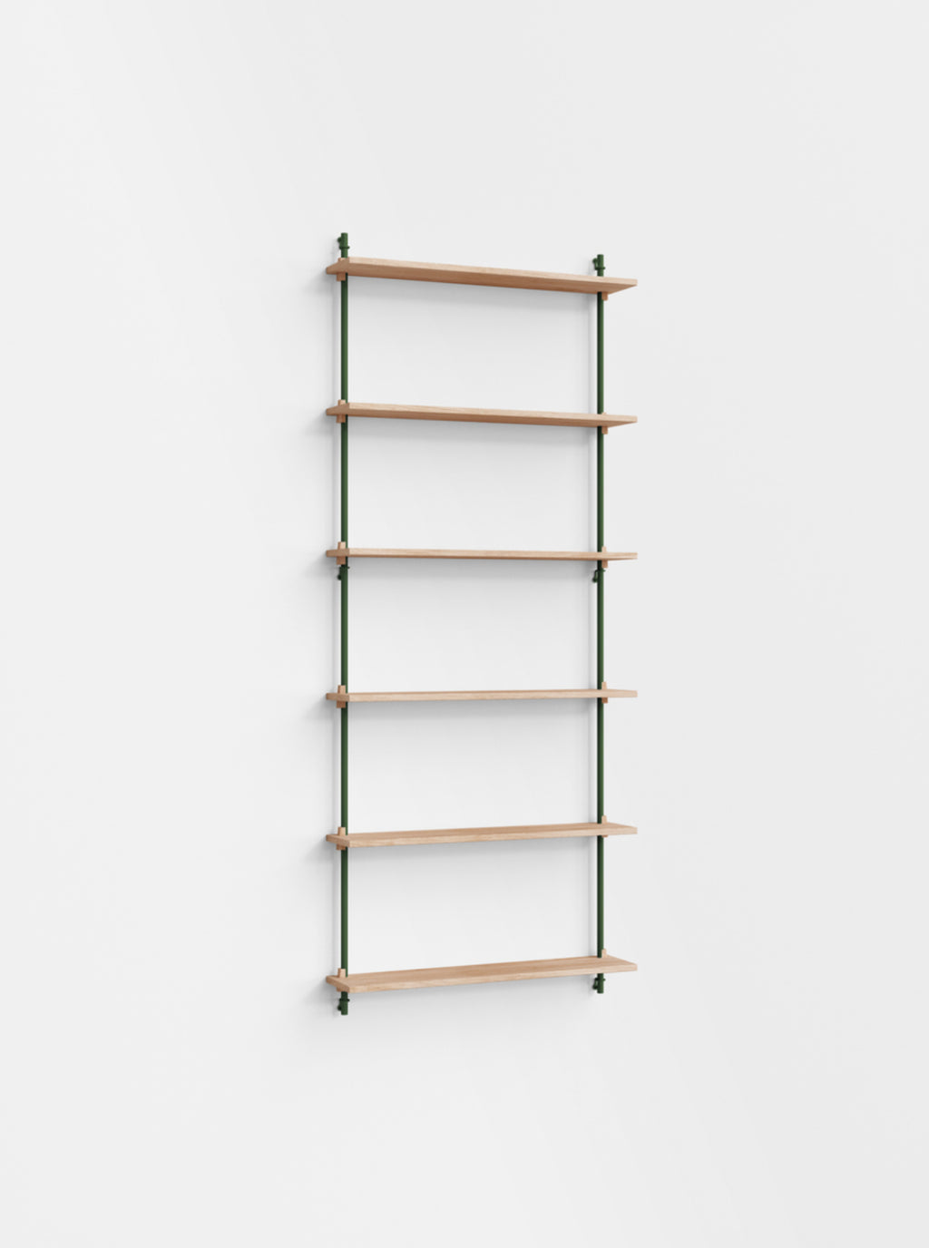 Moebe Wall Shelving Set Ws.200.1, Oak Shelves, Pine Green Legs (fsc Mix Credit)