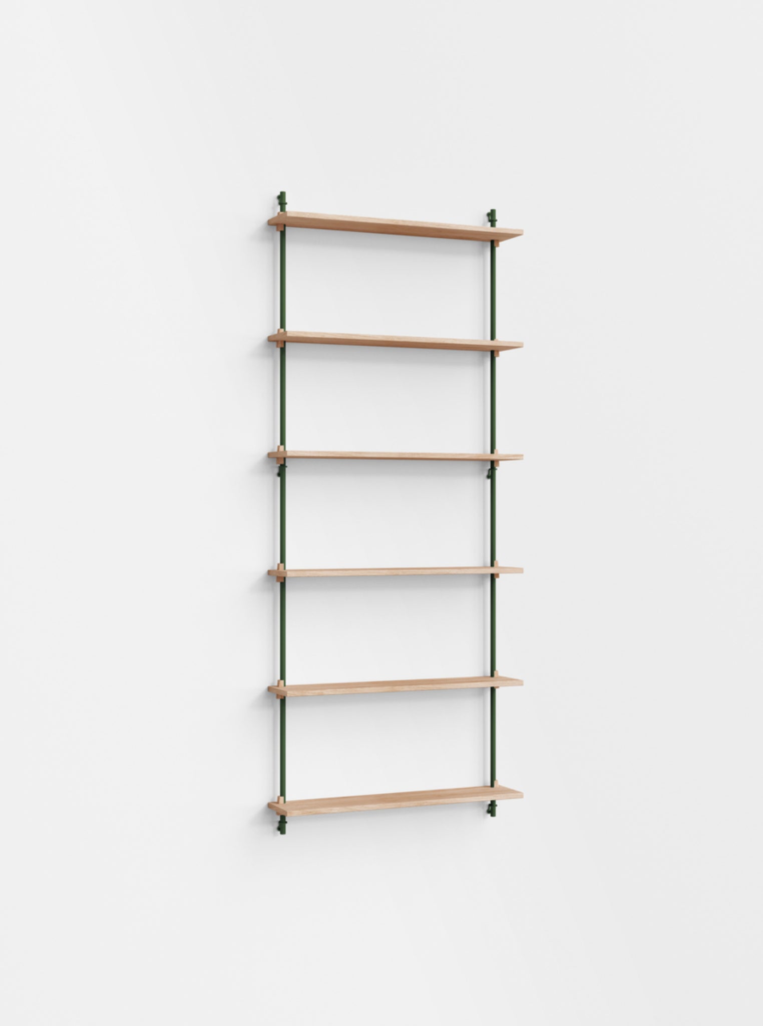 Moebe Wall Shelving Set Ws.200.1, Oak Shelves, Pine Green Legs (fsc Mix Credit)