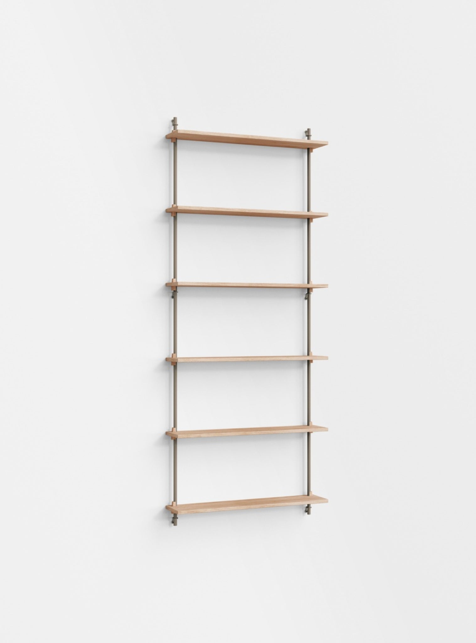 Moebe Wall Shelving Set Ws.200.1, Oak Shelves, Warm Grey Legs (fsc Mix Credit)