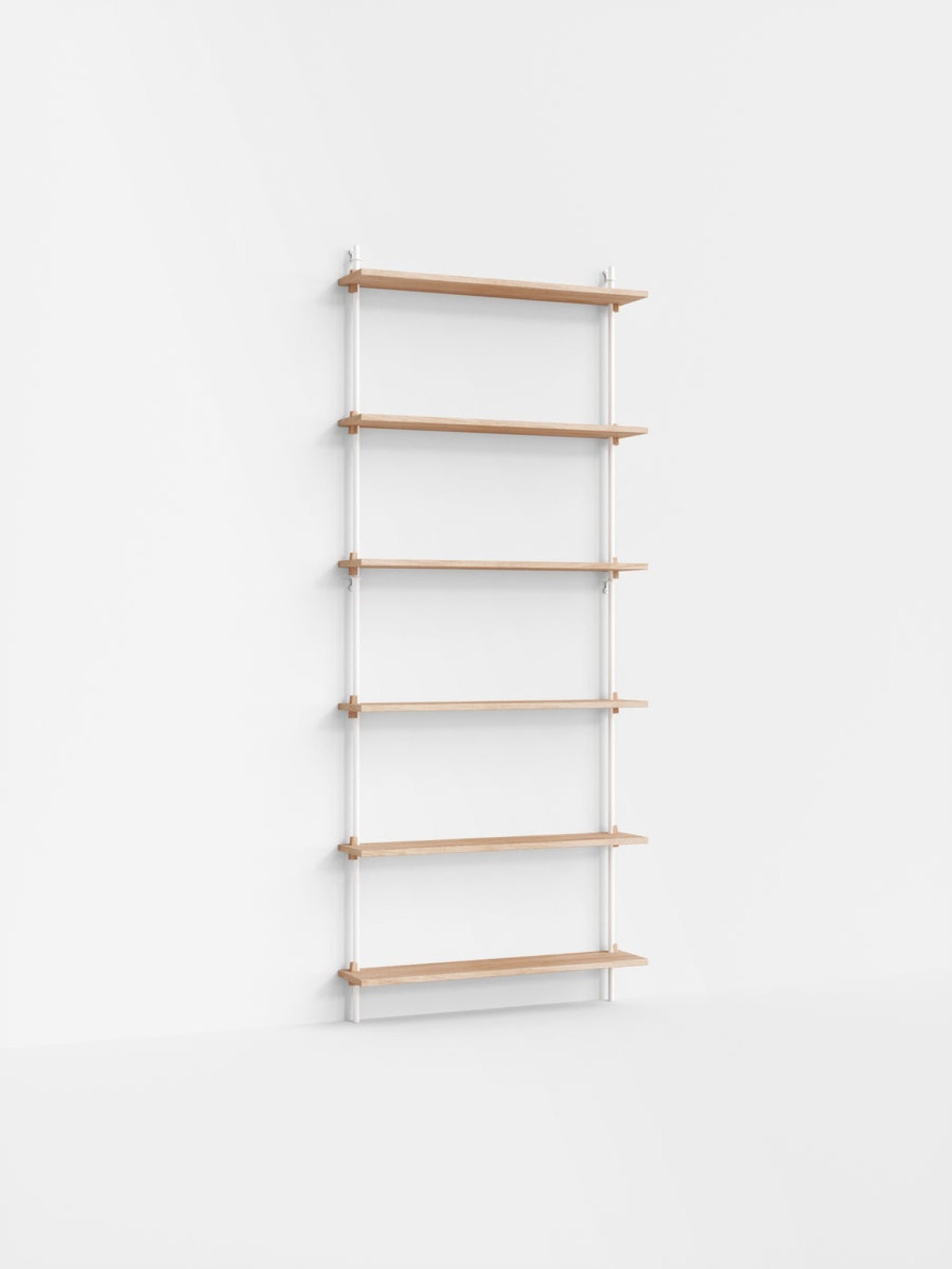 Moebe Wall Shelving Set Ws.200.1, Oak Shelves, White Legs (fsc Mix Credit)