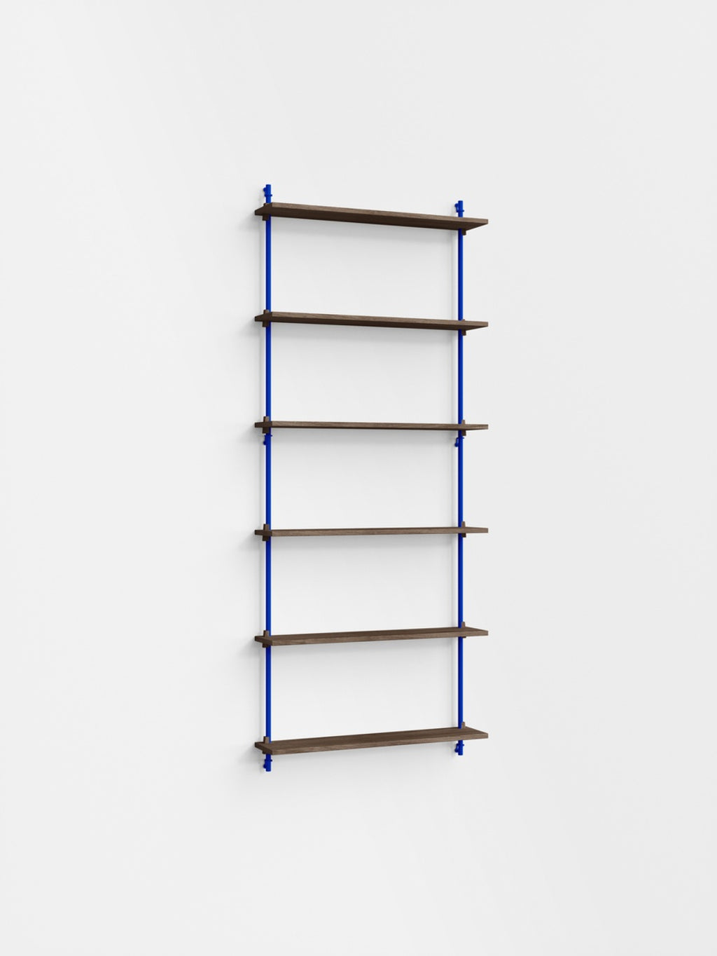 Moebe Wall Shelving Set Ws.200.1, Smoked Oak Shelves, Deep Blue Legs (fsc Mix Credit)