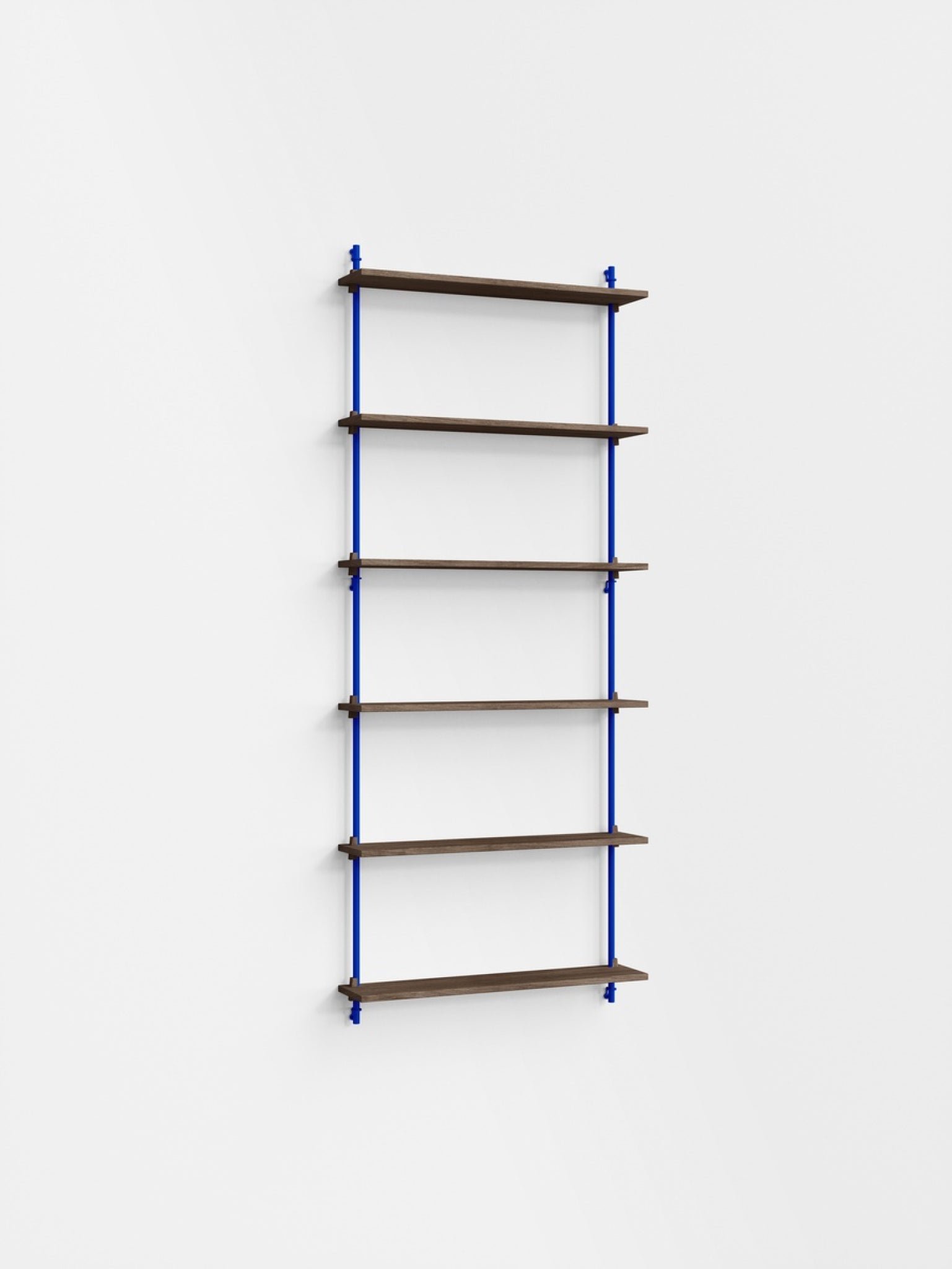 Moebe Wall Shelving Set Ws.200.1, Smoked Oak Shelves, Deep Blue Legs (fsc Mix Credit)