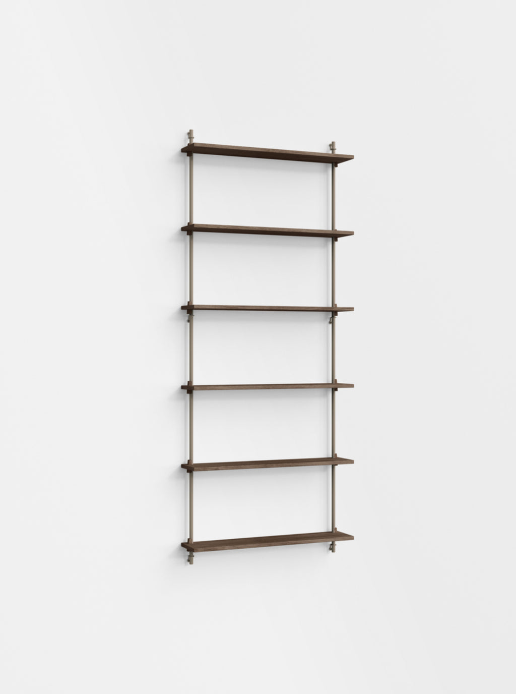 Moebe Wall Shelving Set Ws.200.1, Smoked Oak Shelves, Warm Grey Legs (fsc Mix Credit)