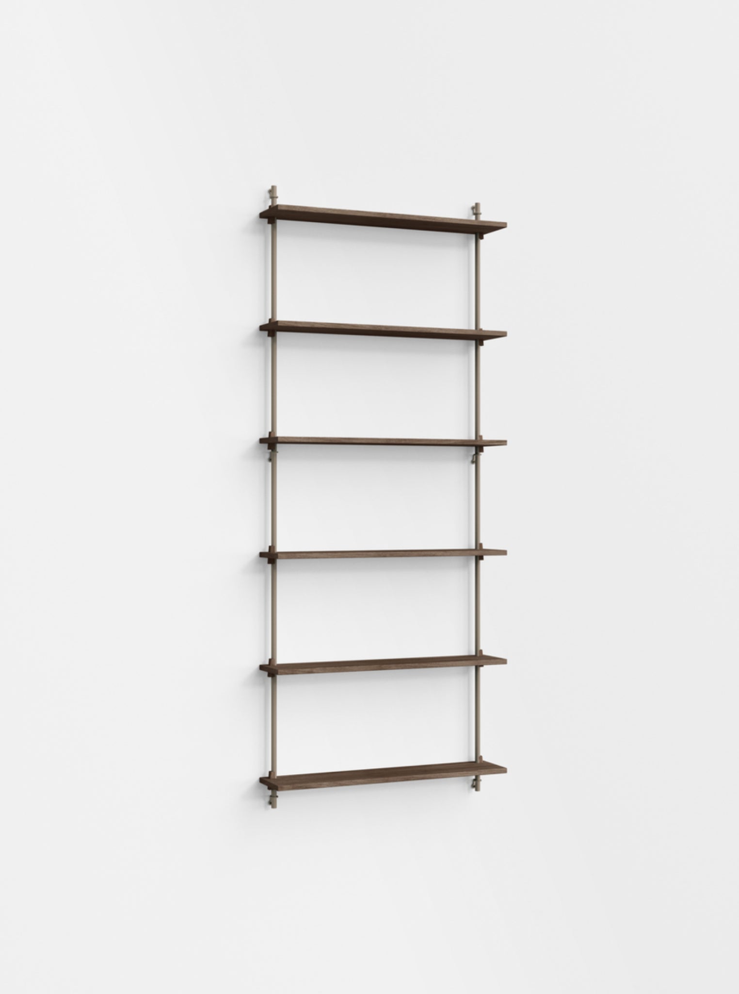Moebe Wall Shelving Set Ws.200.1, Smoked Oak Shelves, Warm Grey Legs (fsc Mix Credit)