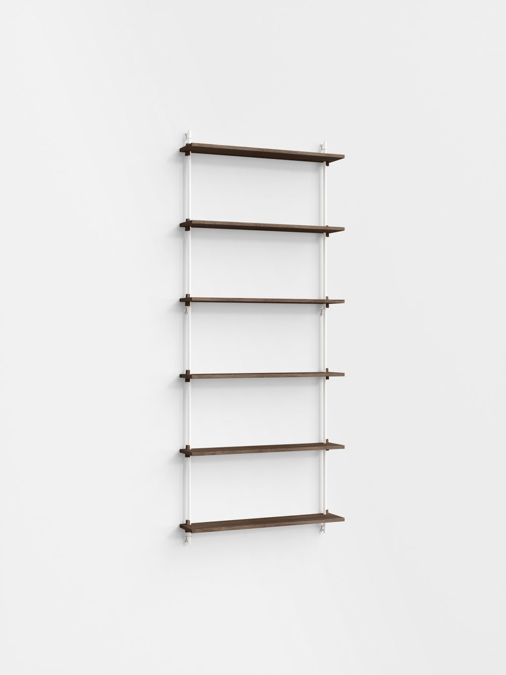 Moebe Wall Shelving Set Ws.200.1, Smoked Oak Shelves, White Legs (fsc Mix Credit)