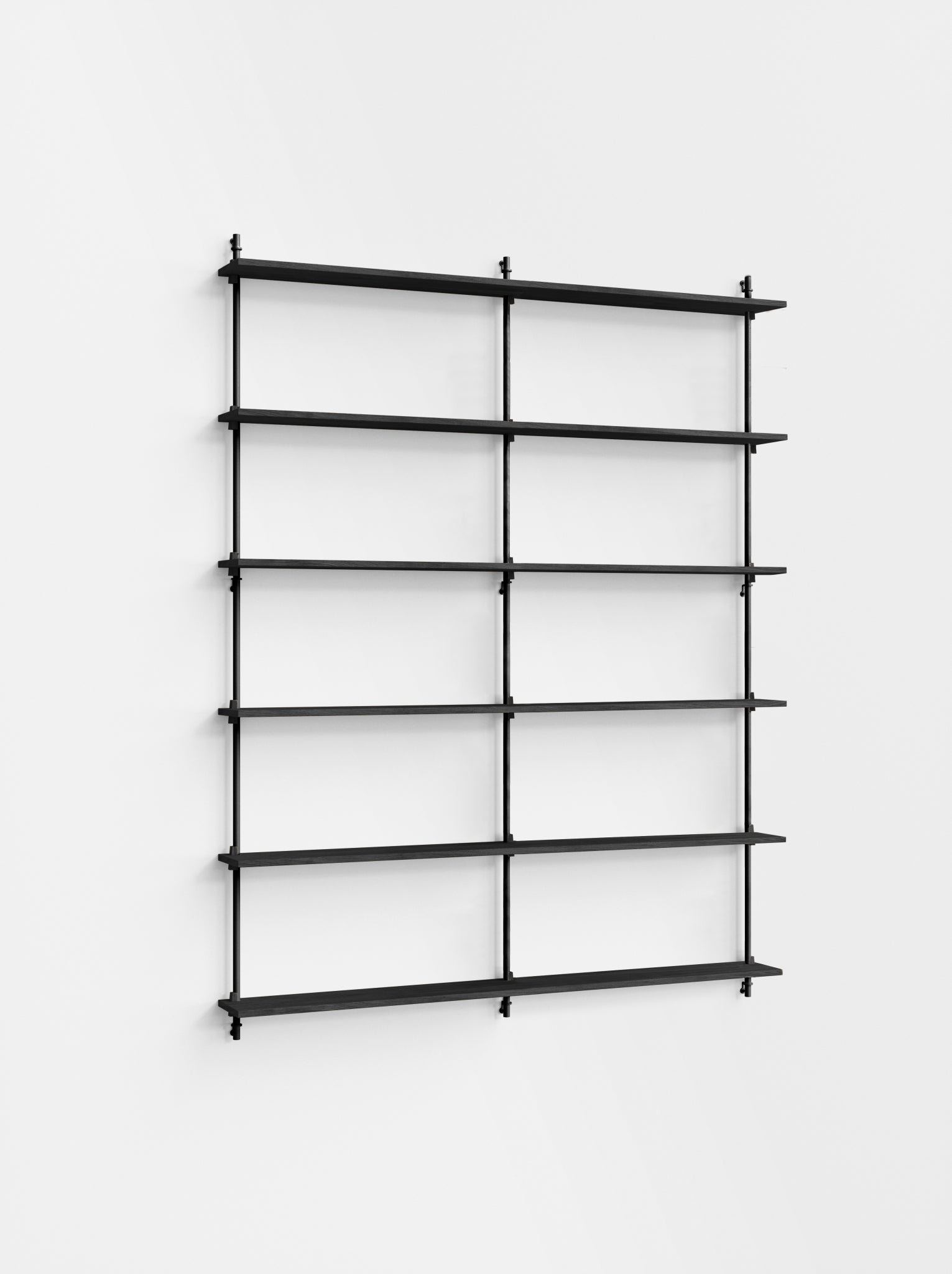 Moebe Wall Shelving Set Ws.200.2.b, Black Shelves, Black Legs (fsc Mix Credit)