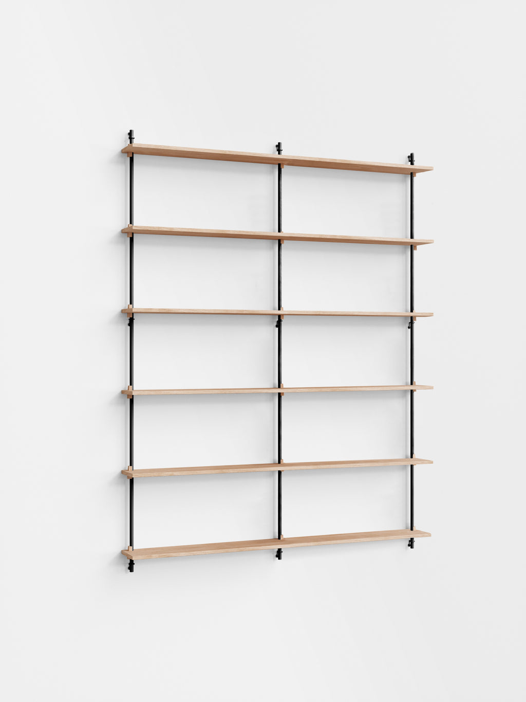 Moebe Wall Shelving Set Ws.200.2.b, Oak Shelves, Black Legs (fsc Mix Credit)