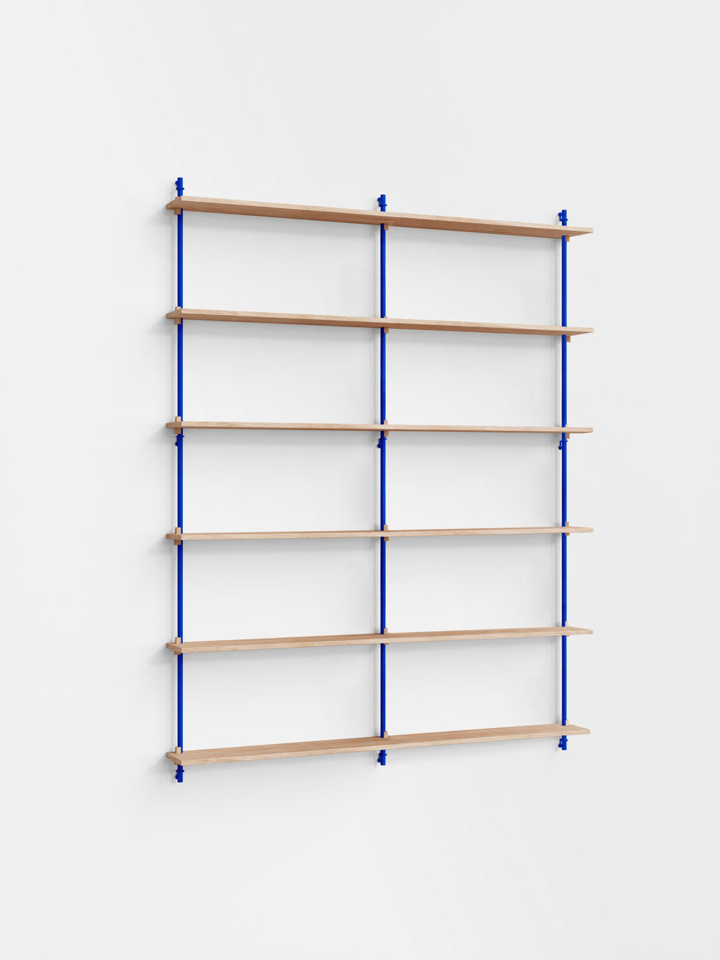 Moebe Wall Shelving Set Ws.200.2.b, Oak Shelves, Deep Blue Legs (fsc Mix Credit)