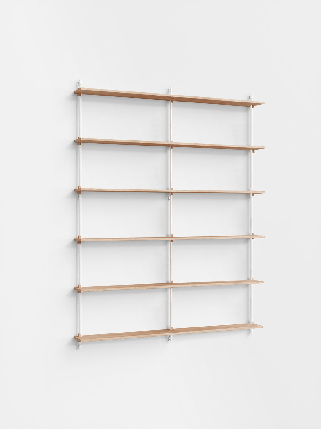 Moebe Wall Shelving Set Ws.200.2.b, Oak Shelves, White Legs (fsc Mix Credit)