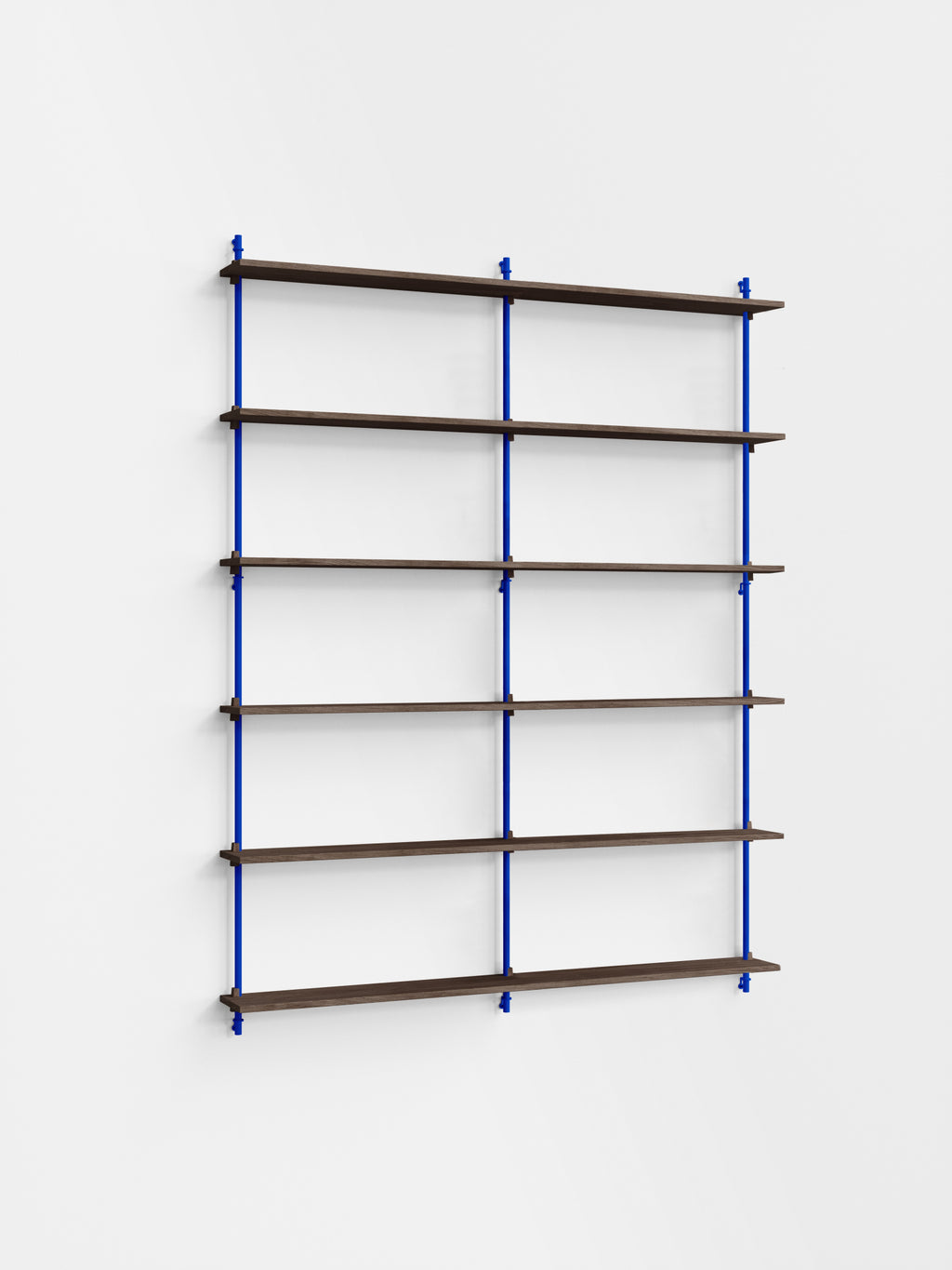 Moebe Wall Shelving Set Ws.200.2.b, Smoked Oak Shelves, Deep Blue Legs (fsc Mix Credit)