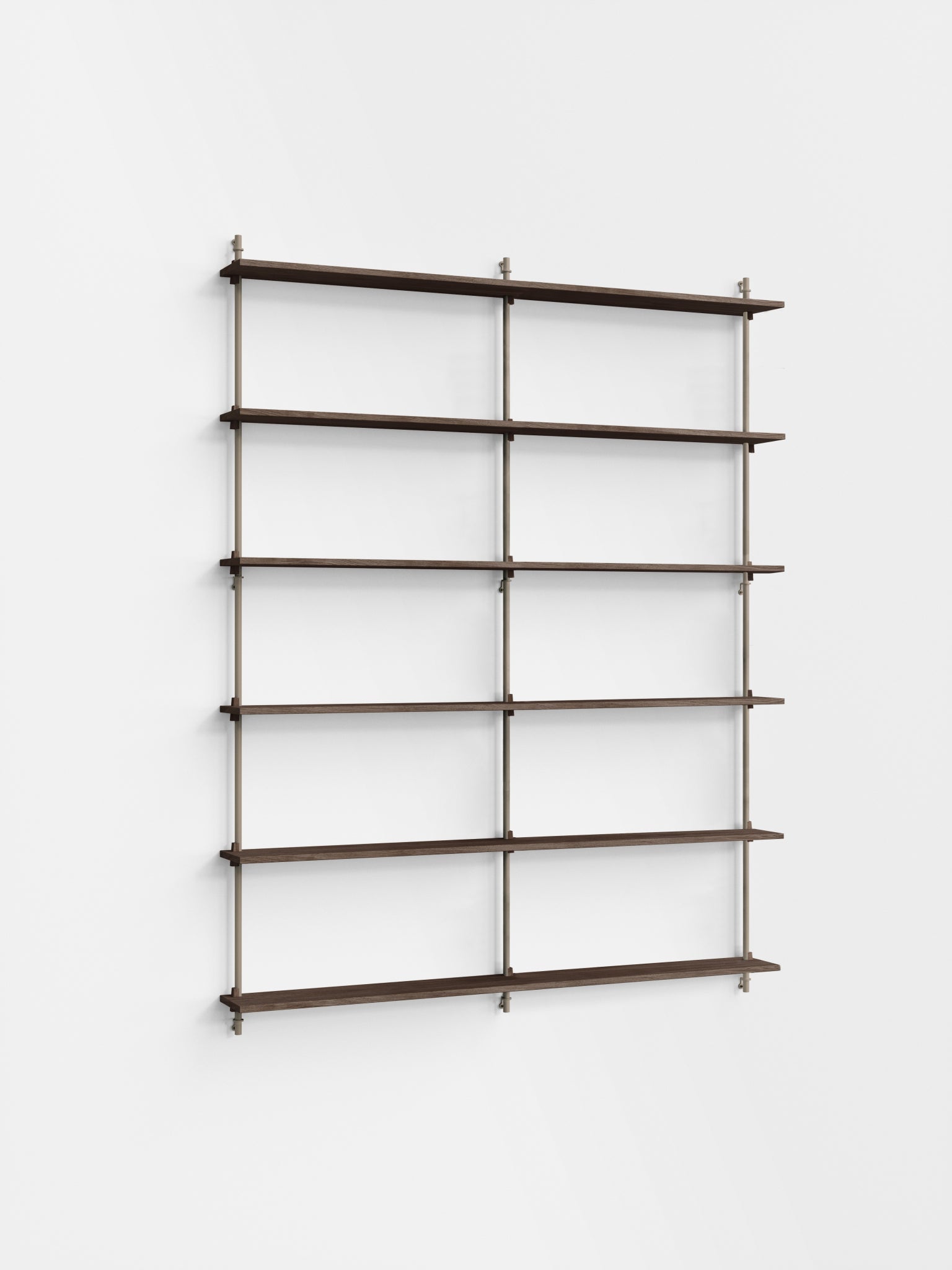 Moebe Wall Shelving Set Ws.200.2.b, Smoked Oak Shelves, Warm Grey Legs (fsc Mix Credit)