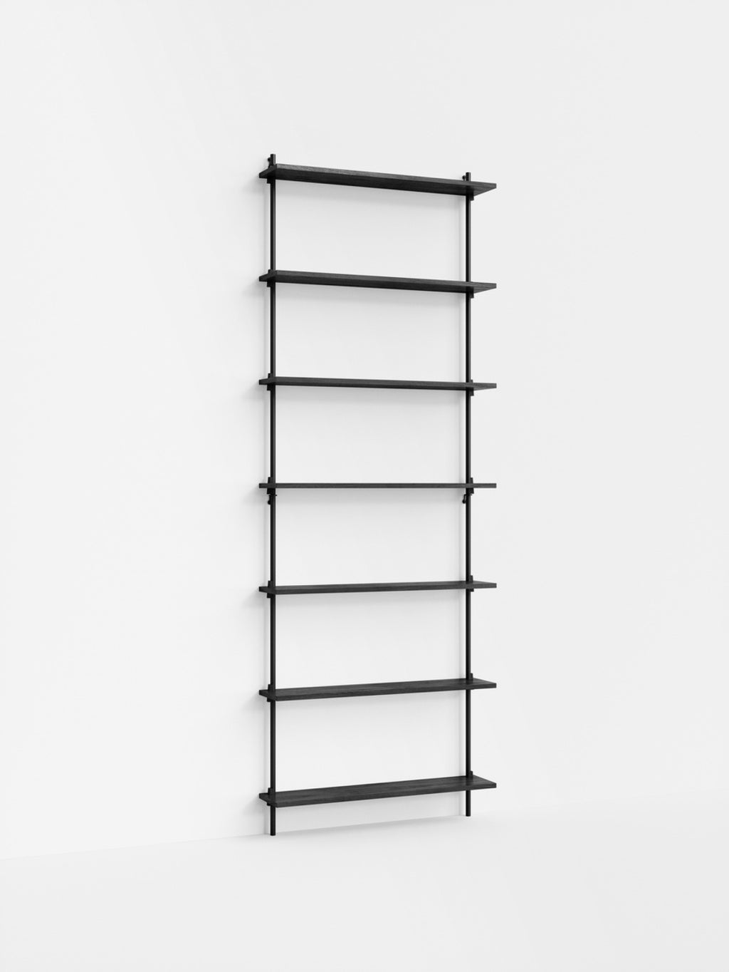 Moebe Wall Shelving Set Ws.230.1, Black Shelves, Black Legs (fsc Mix Credit)