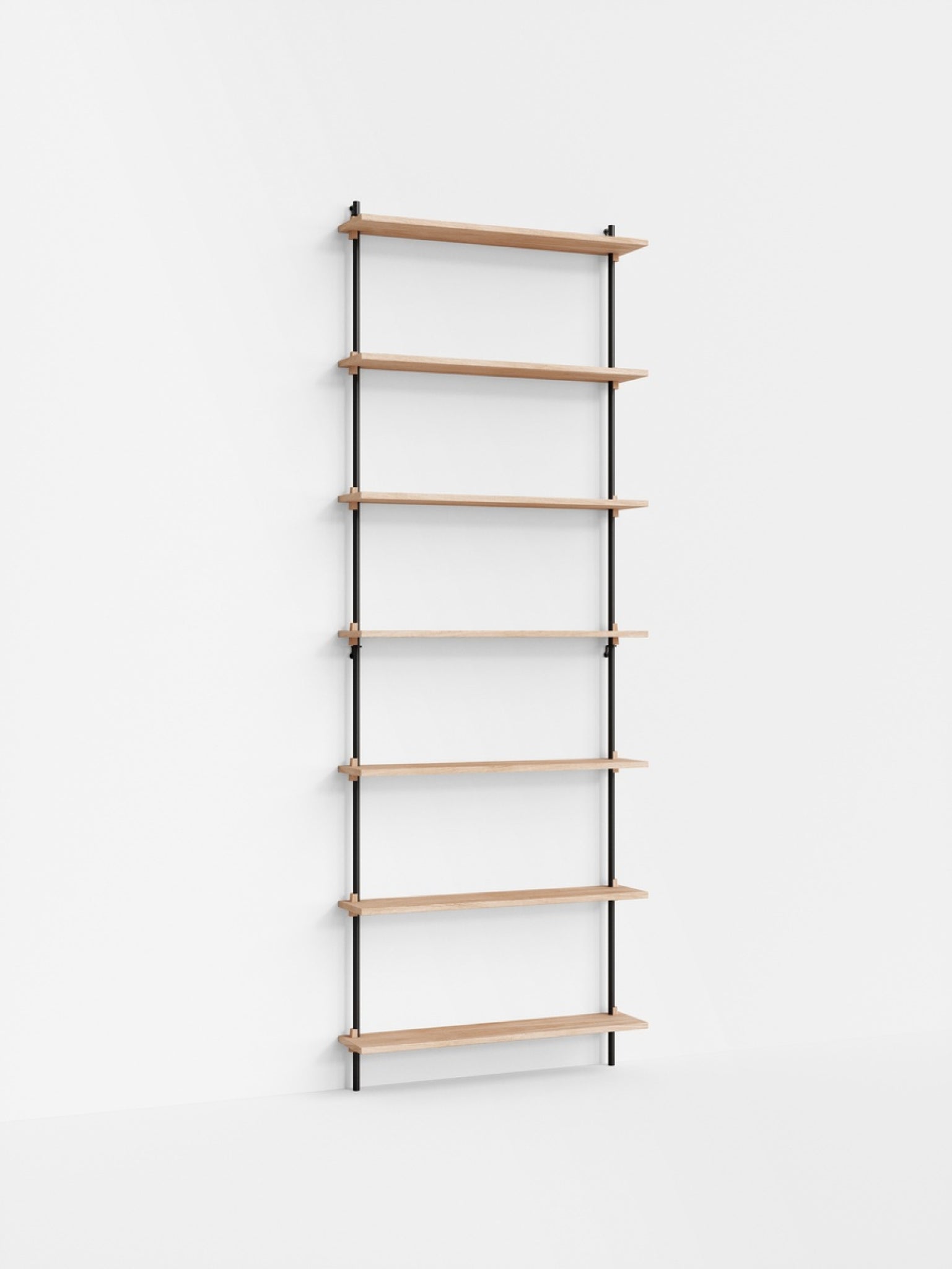 Moebe Wall Shelving Set Ws.230.1, Oak Shelves, Black Legs (fsc Mix Credit)