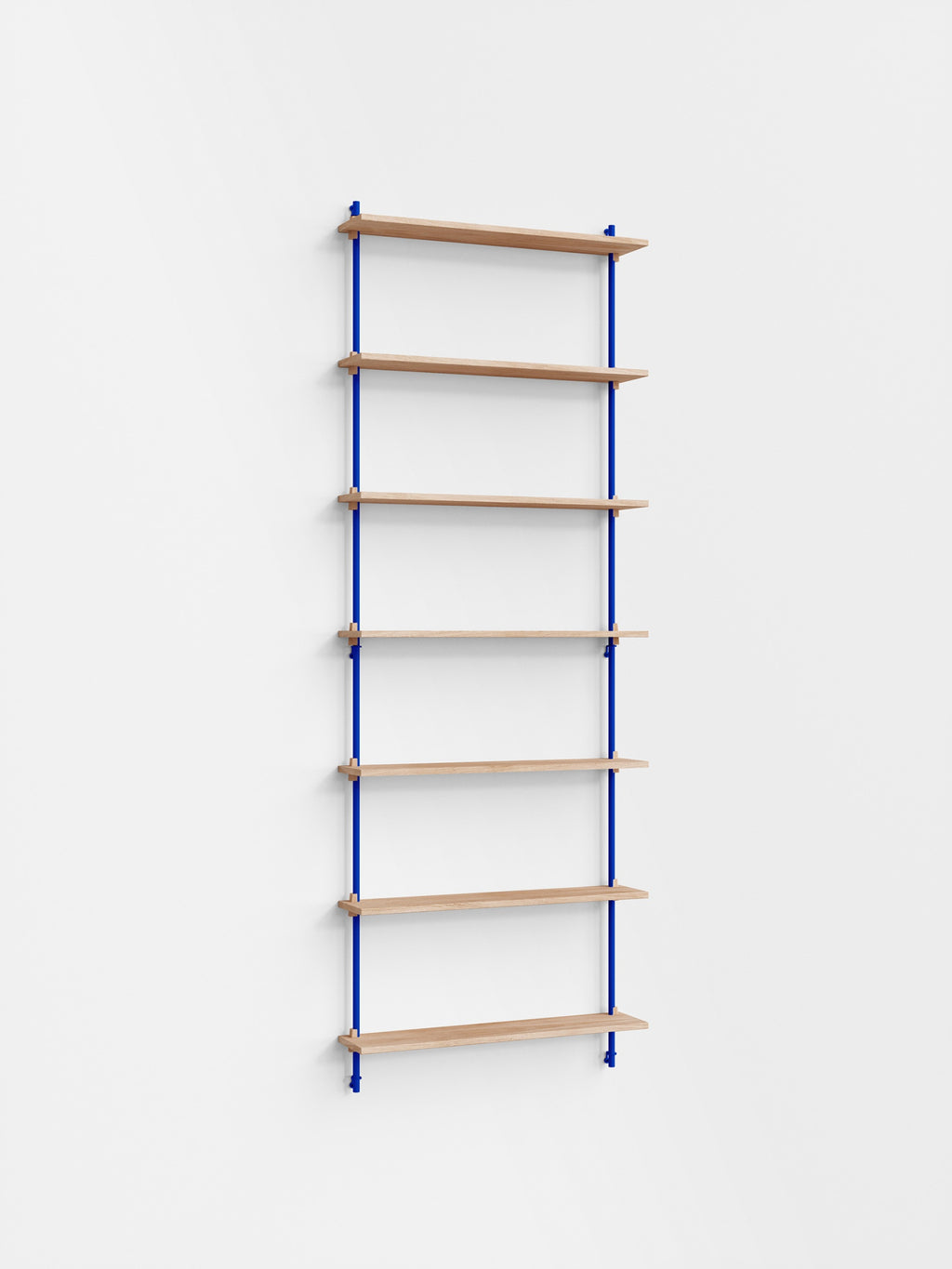 Moebe Wall Shelving Set Ws.230.1, Oak Shelves, Deep Blue Legs (fsc Mix Credit)