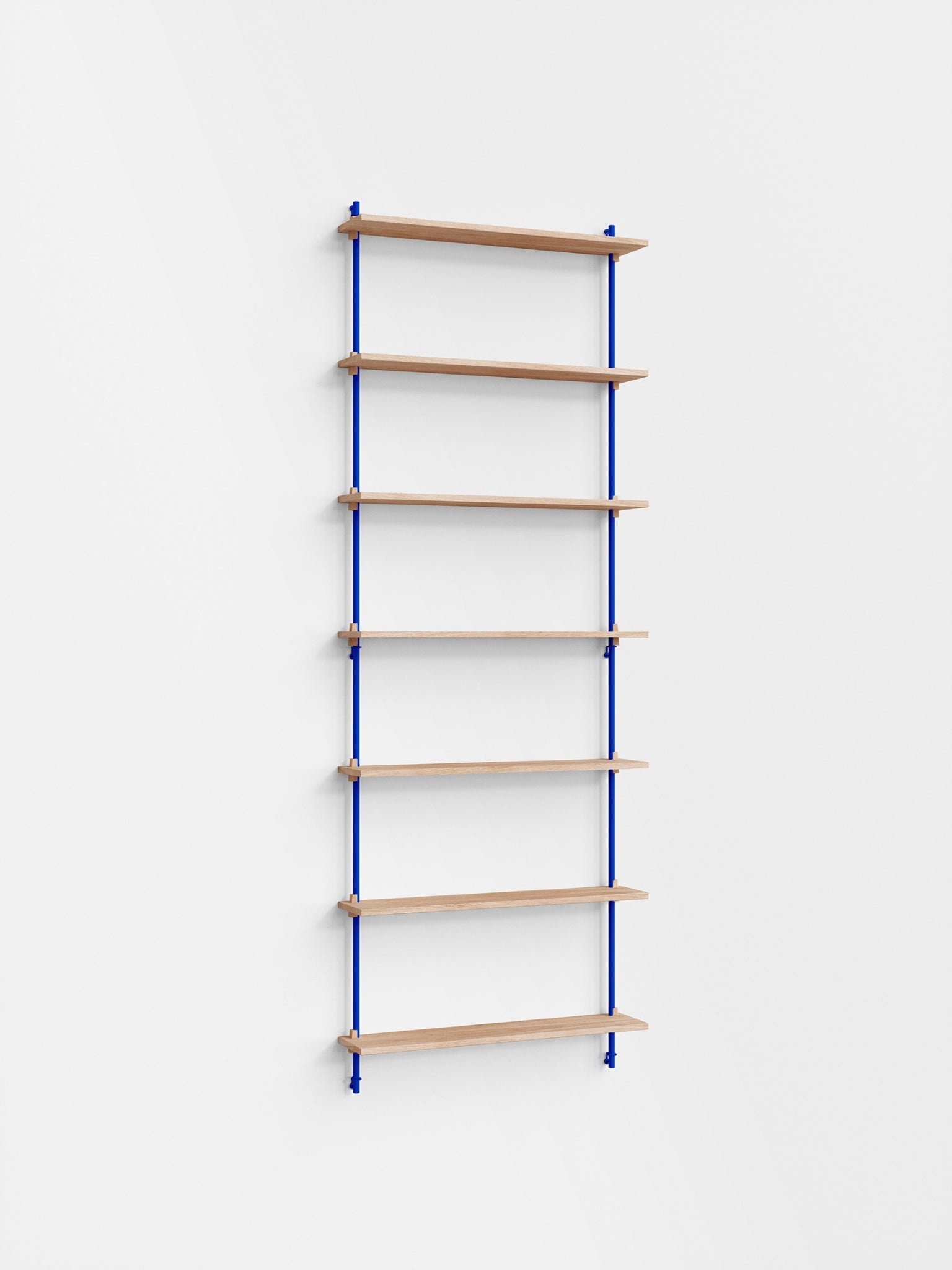 Moebe Wall Shelving Set Ws.230.1, Oak Shelves, Deep Blue Legs (fsc Mix Credit)