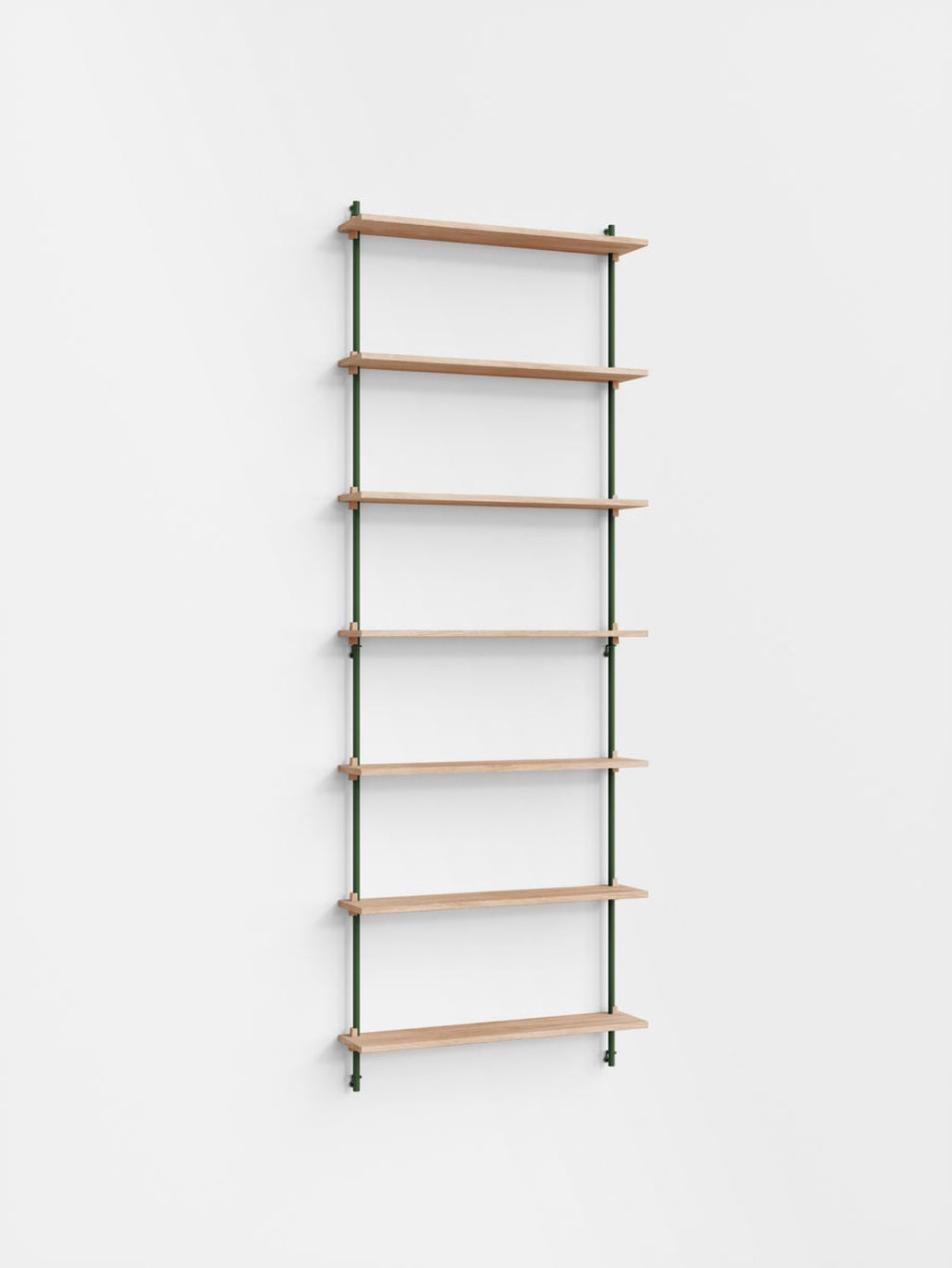 Moebe Wall Shelving Set Ws.230.1, Oak Shelves, Pine Green Legs (fsc Mix Credit)
