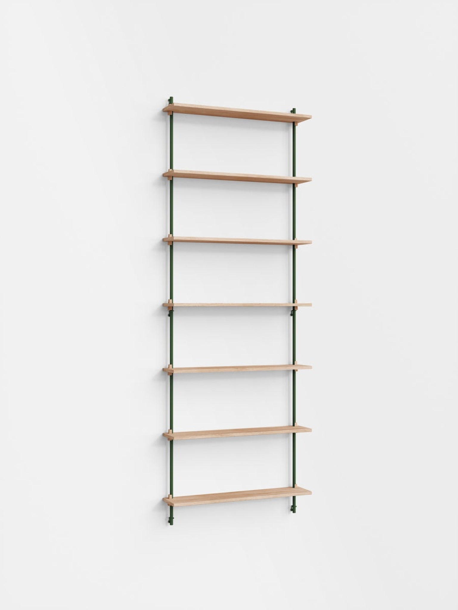 Moebe Wall Shelving Set Ws.230.1, Oak Shelves, Pine Green Legs (fsc Mix Credit)