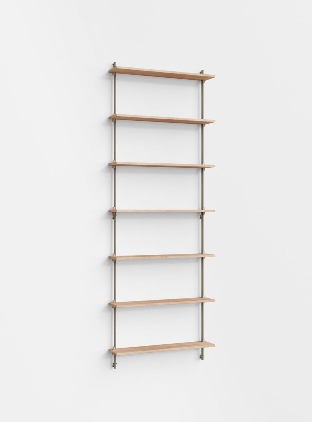 Moebe Wall Shelving Set Ws.230.1, Oak Shelves, Warm Grey Legs (fsc Mix Credit)