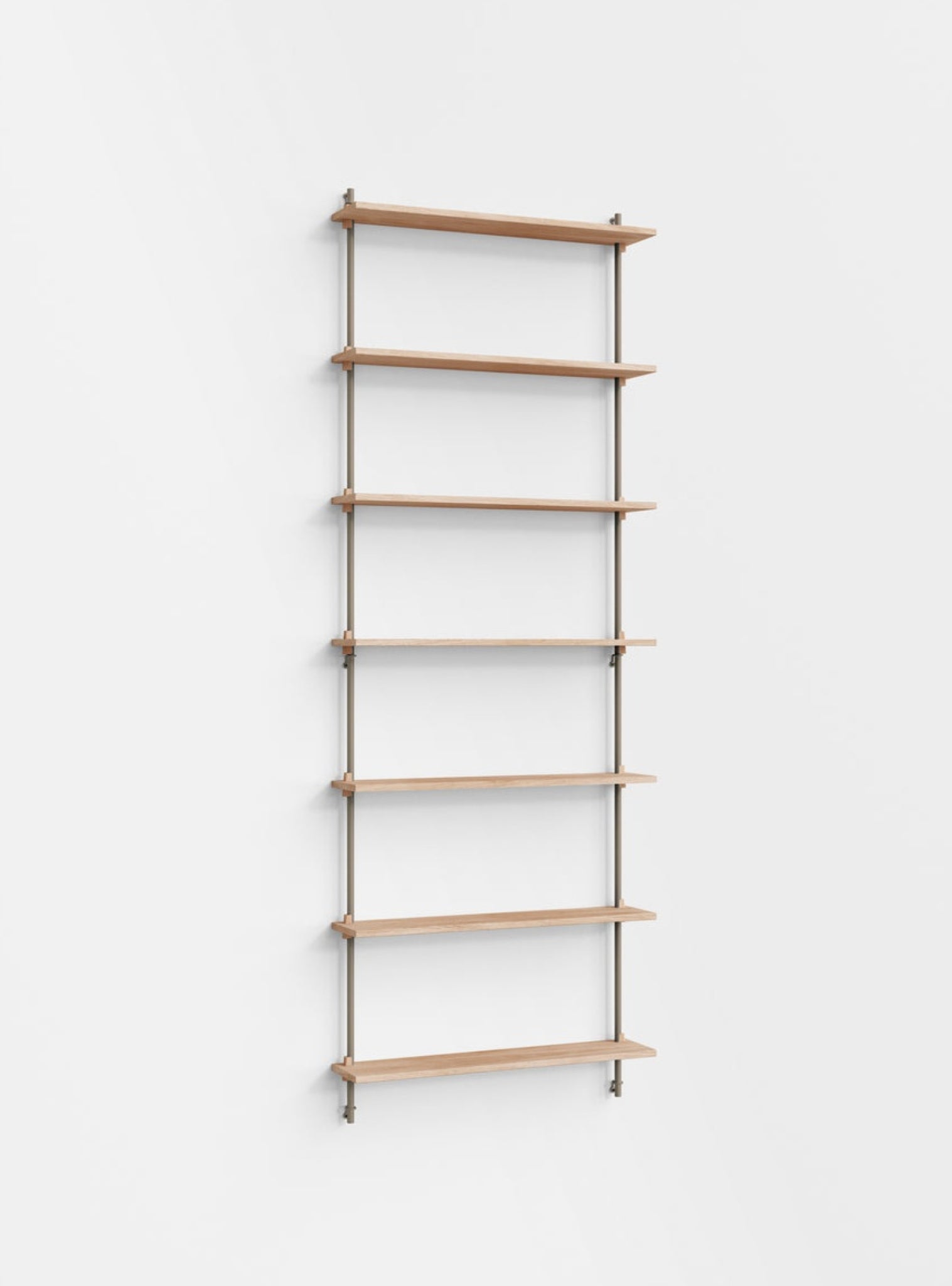 Moebe Wall Shelving Set Ws.230.1, Oak Shelves, Warm Grey Legs (fsc Mix Credit)