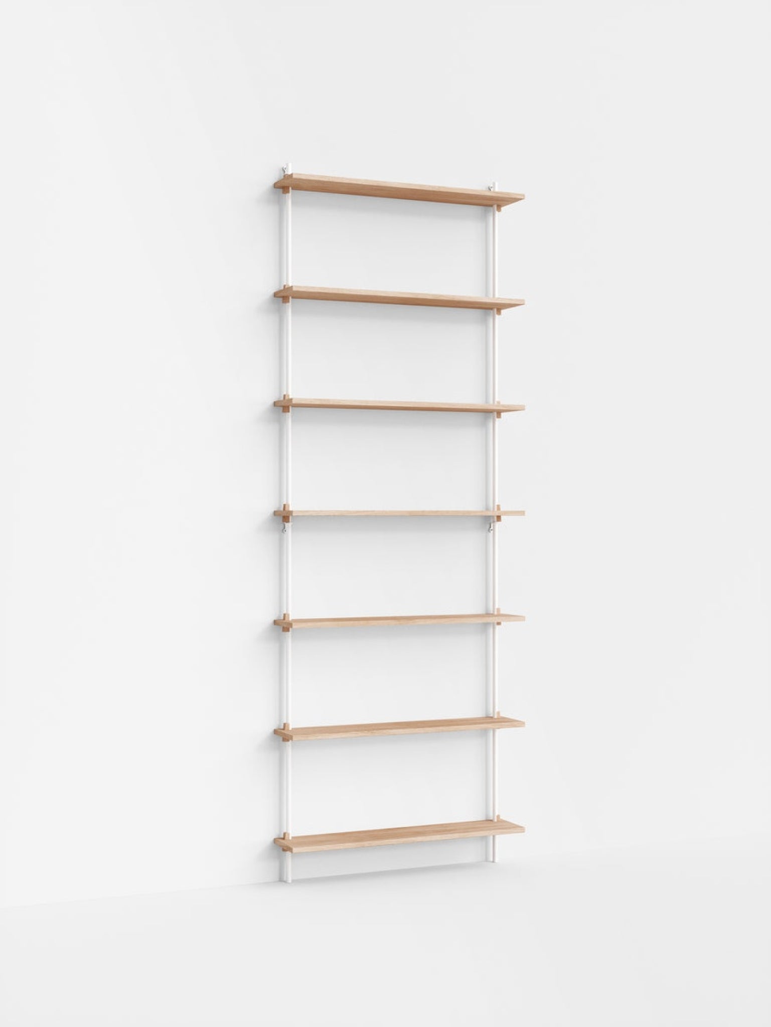Moebe Wall Shelving Set Ws.230.1, Oak Shelves, White Legs (fsc Mix Credit)