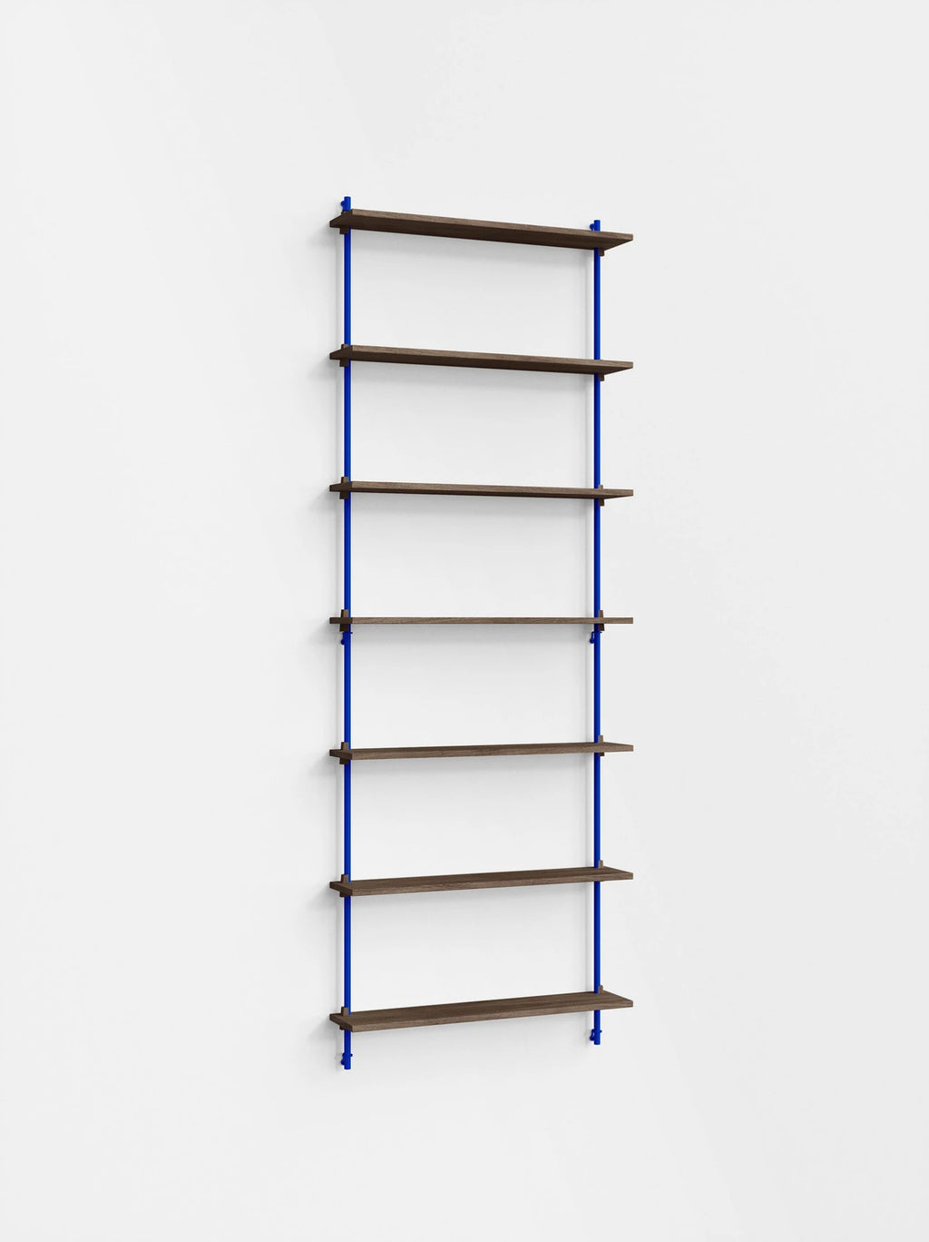 Moebe Wall Shelving Set Ws.230.1, Smoked Oak Shelves, Deep Blue Legs (fsc Mix Credit)