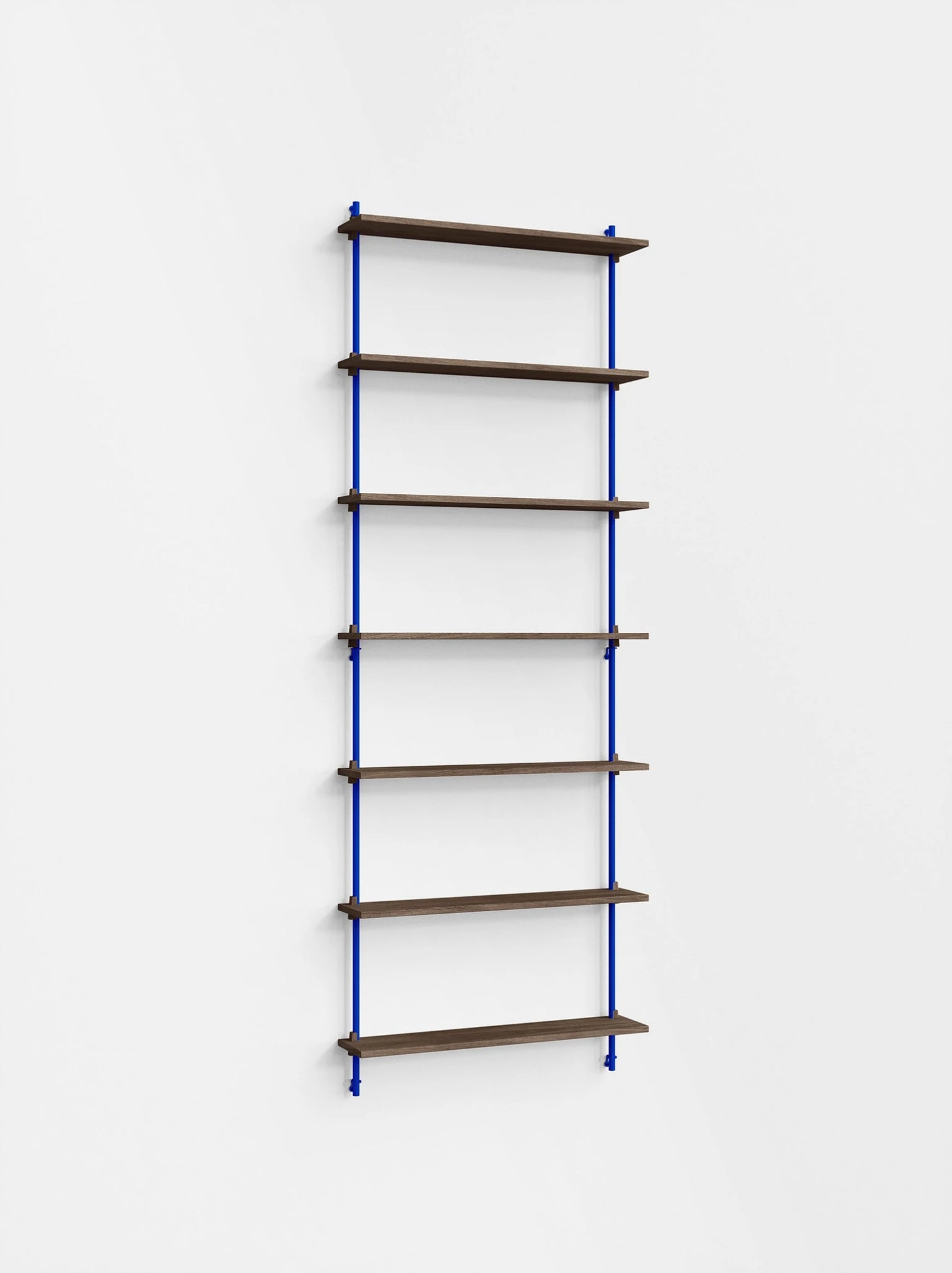 Moebe Wall Shelving Set Ws.230.1, Smoked Oak Shelves, Deep Blue Legs (fsc Mix Credit)