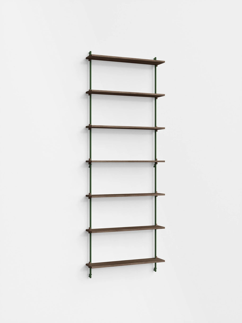 Moebe Wall Shelving Set Ws.230.1, Smoked Oak Shelves, Pine Green Legs (fsc Mix Credit)