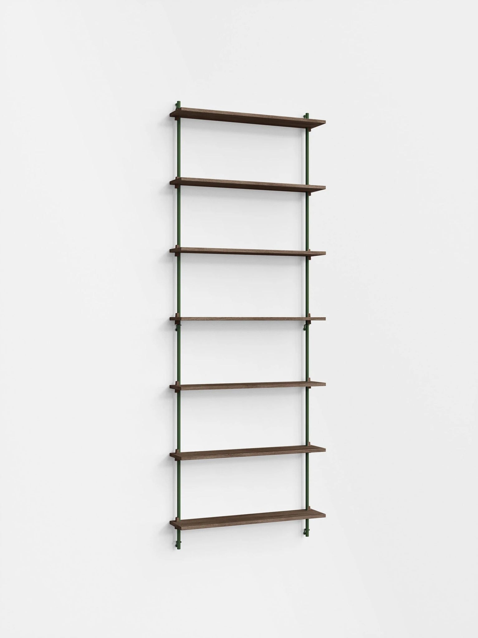 Moebe Wall Shelving Set Ws.230.1, Smoked Oak Shelves, Pine Green Legs (fsc Mix Credit)