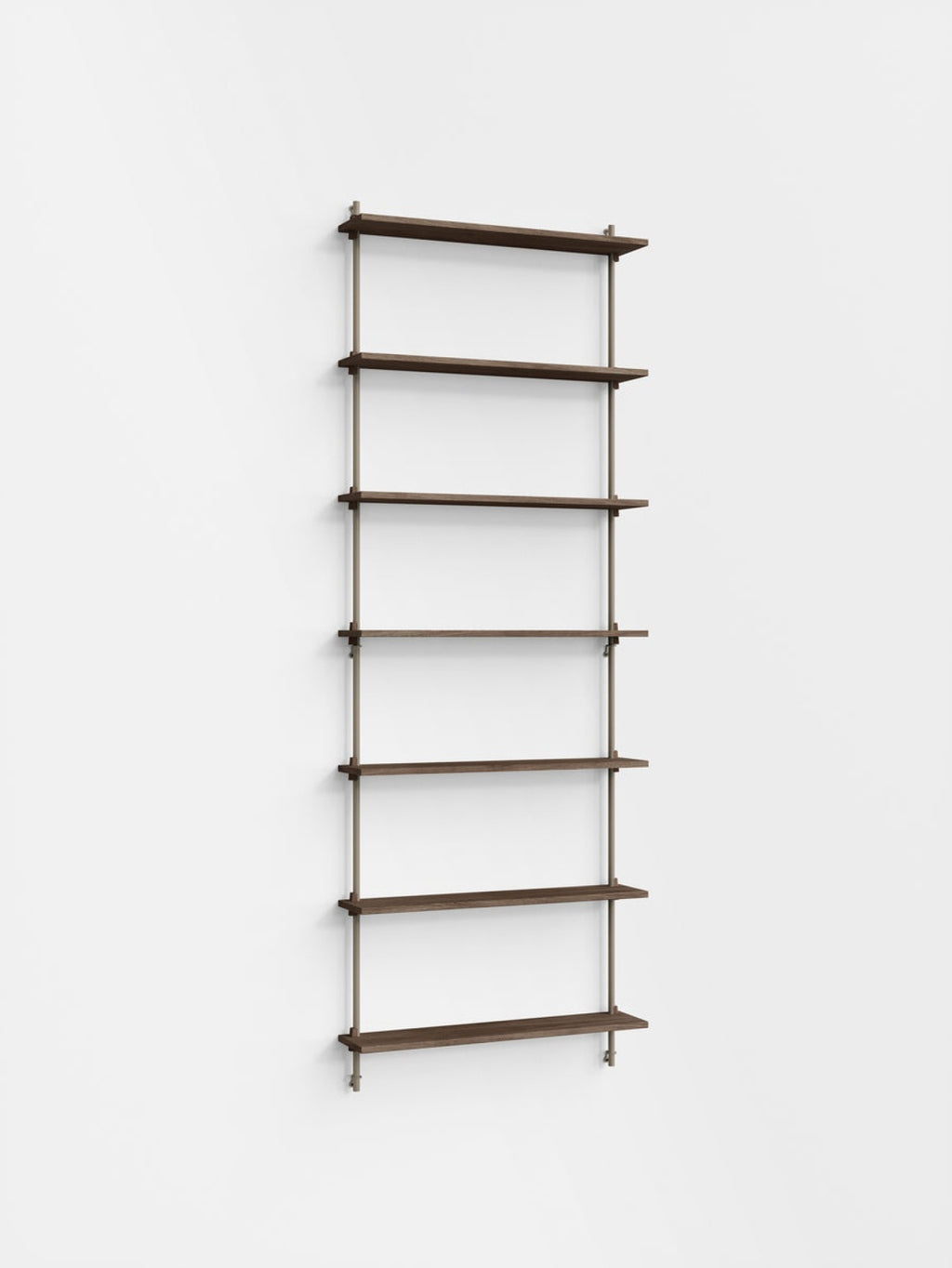 Moebe Wall Shelving Set Ws.230.1, Smoked Oak Shelves, Warm Grey Legs (fsc Mix Credit)