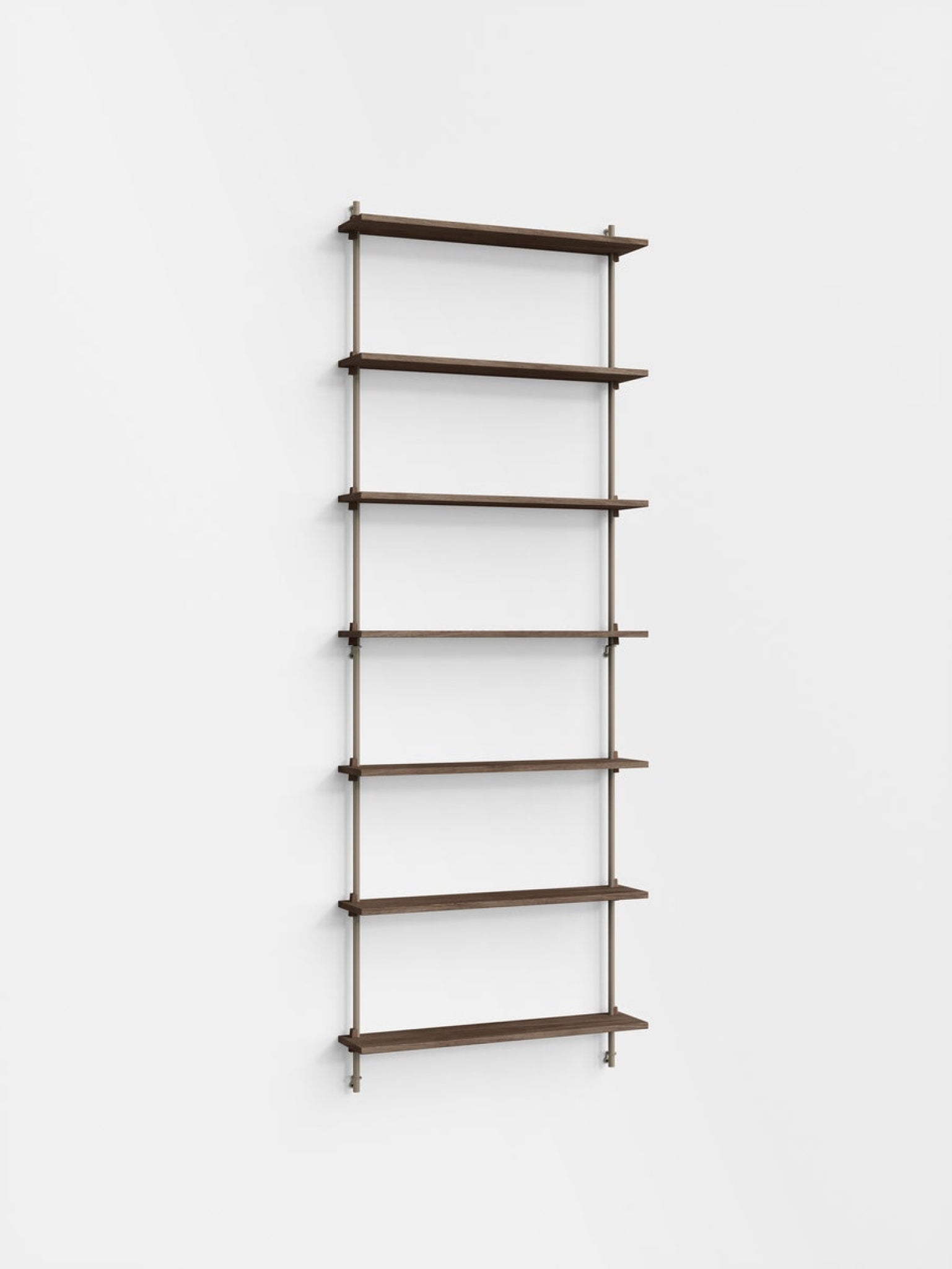 Moebe Wall Shelving Set Ws.230.1, Smoked Oak Shelves, Warm Grey Legs (fsc Mix Credit)