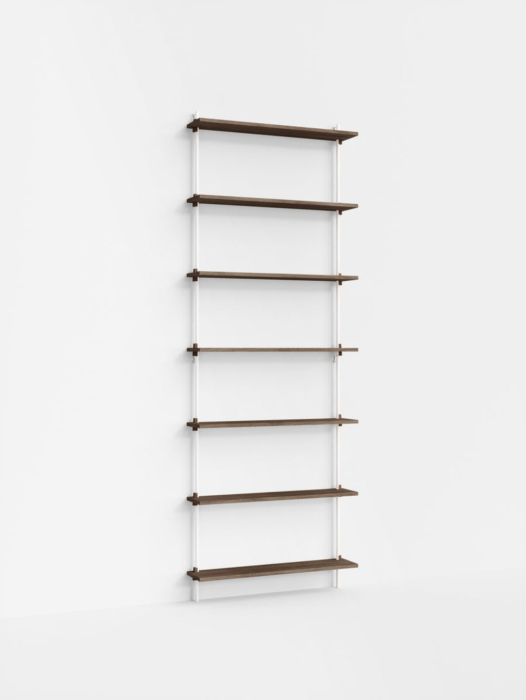 Moebe Wall Shelving Set Ws.230.1, Smoked Oak Shelves, White Legs (fsc Mix Credit)