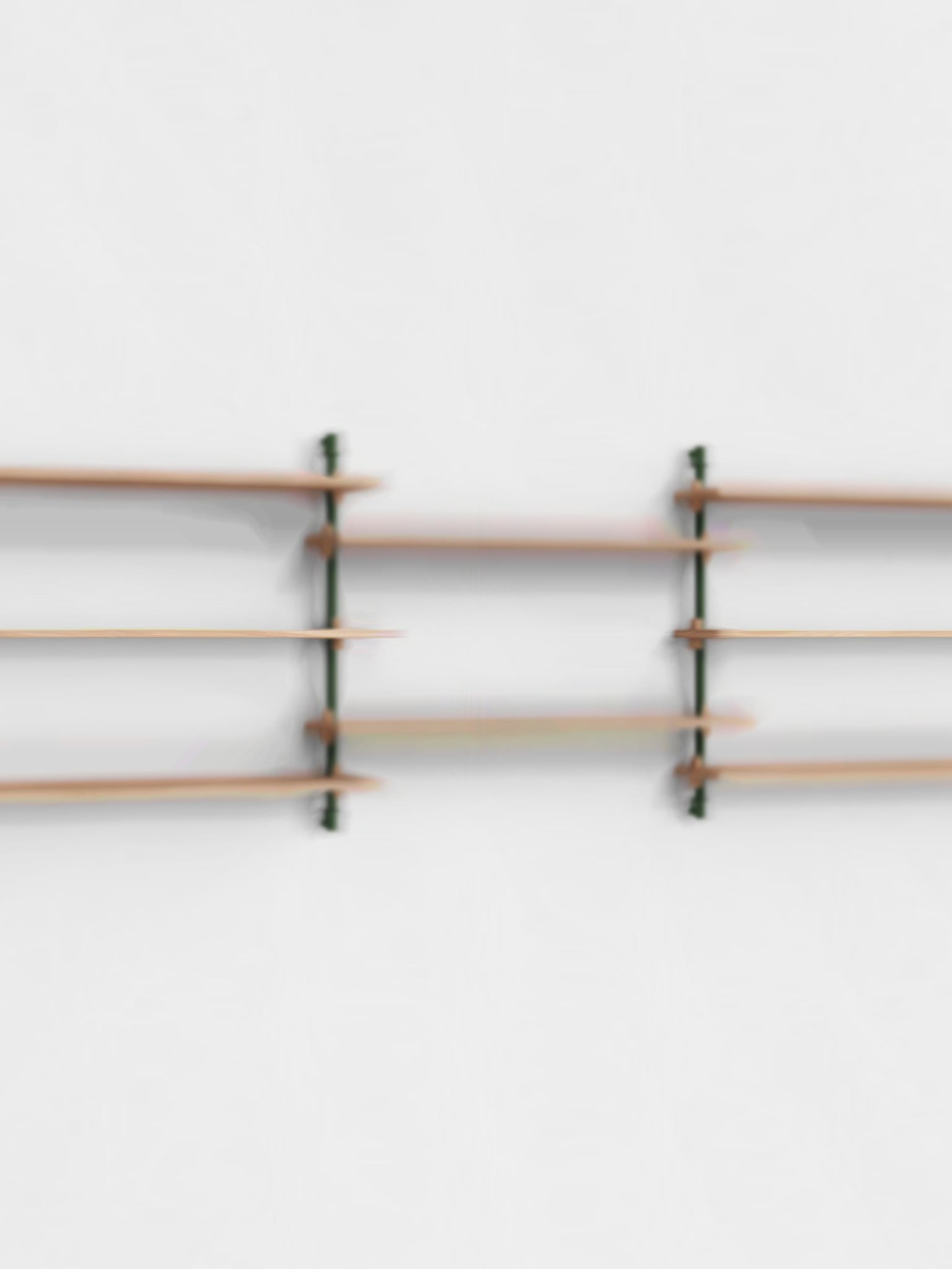 Moebe Wall Shelving Set Ws.65.3, Oak Shelves, Pine Green Legs (fsc Mix Credit)