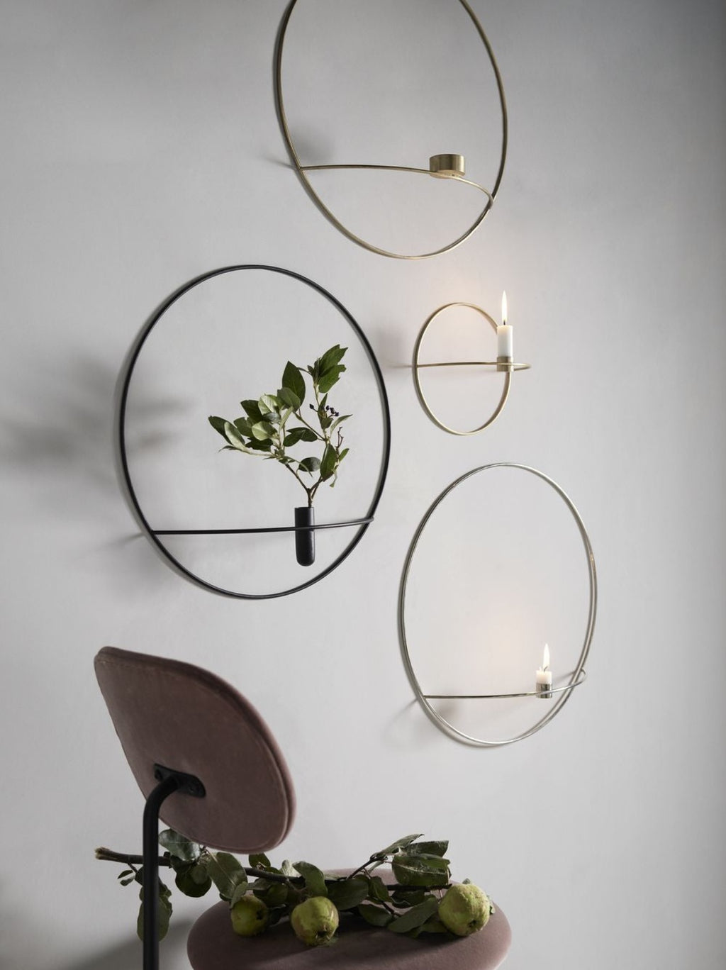 Audo Copenhagen Pov Circular Candle Holder Large, Brass