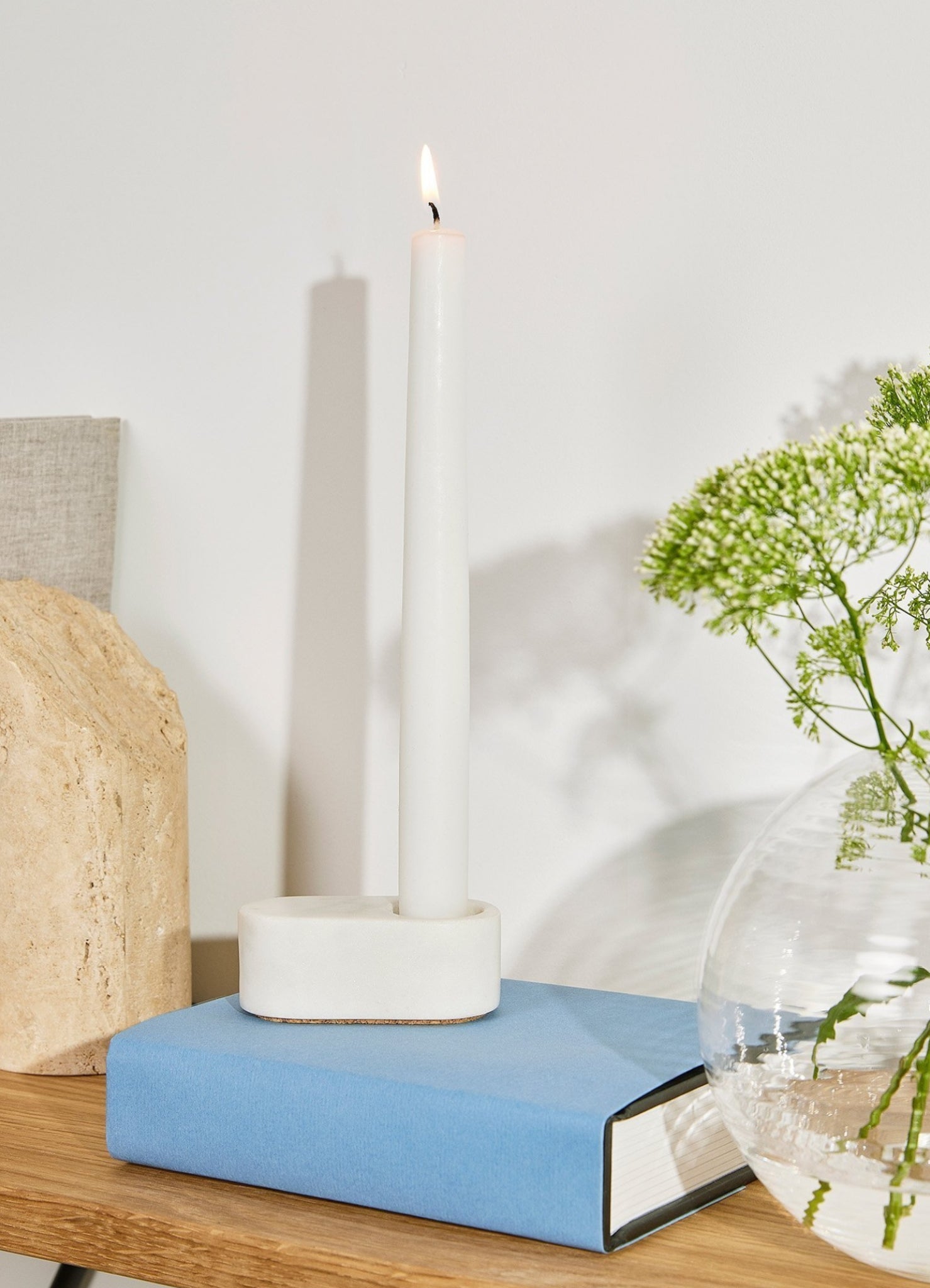 Spring Copenhagen Ovaali Candle Holder, White